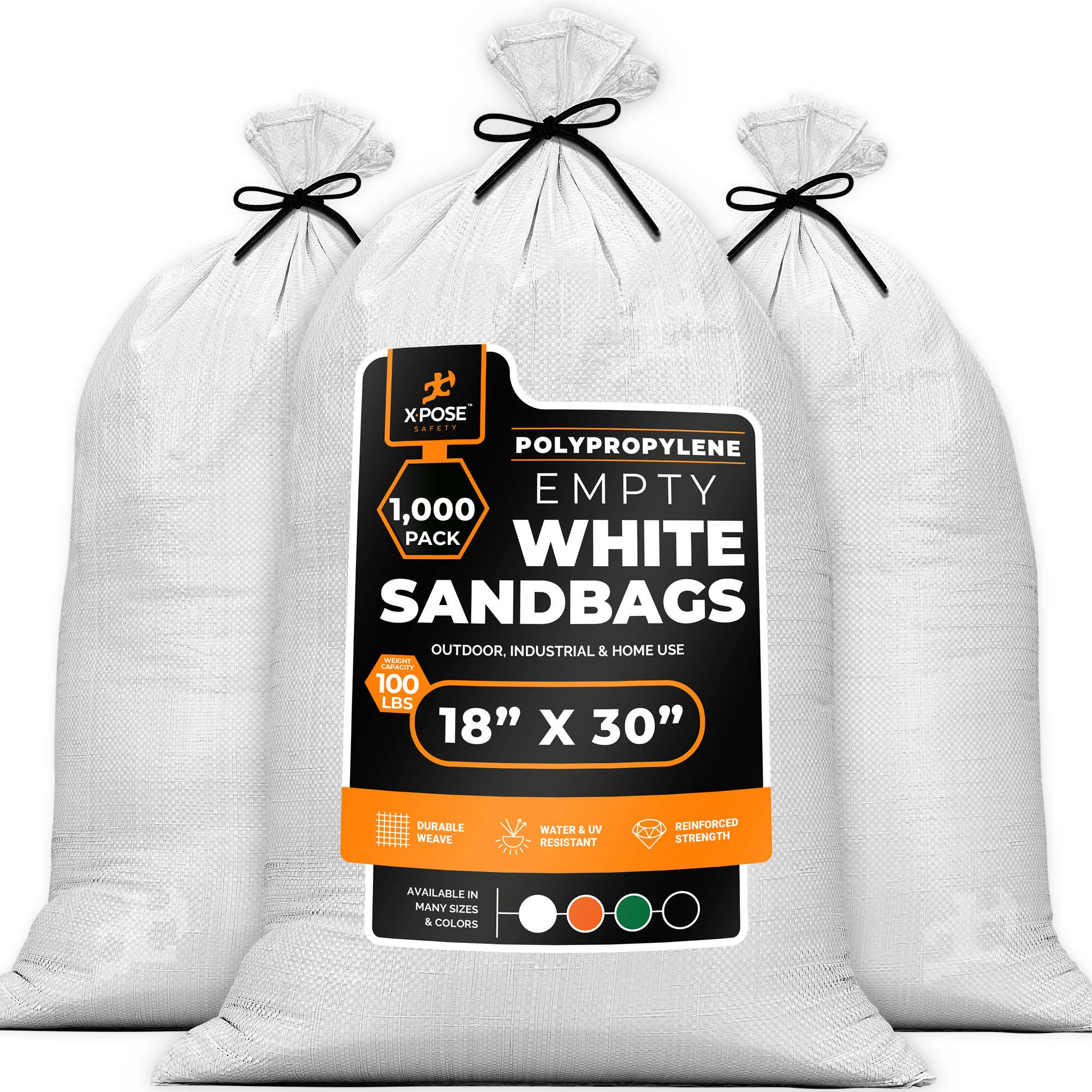 Woven Polypropylene Empty Sand Bags White 18" x 30"