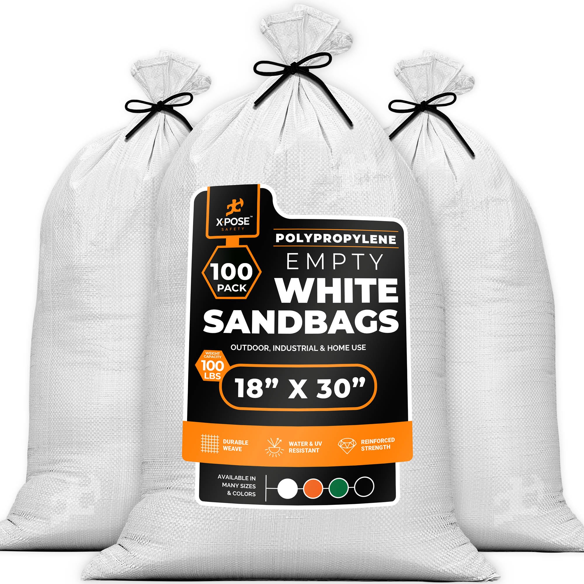 Woven Polypropylene Empty Sand Bags White 18" x 30"