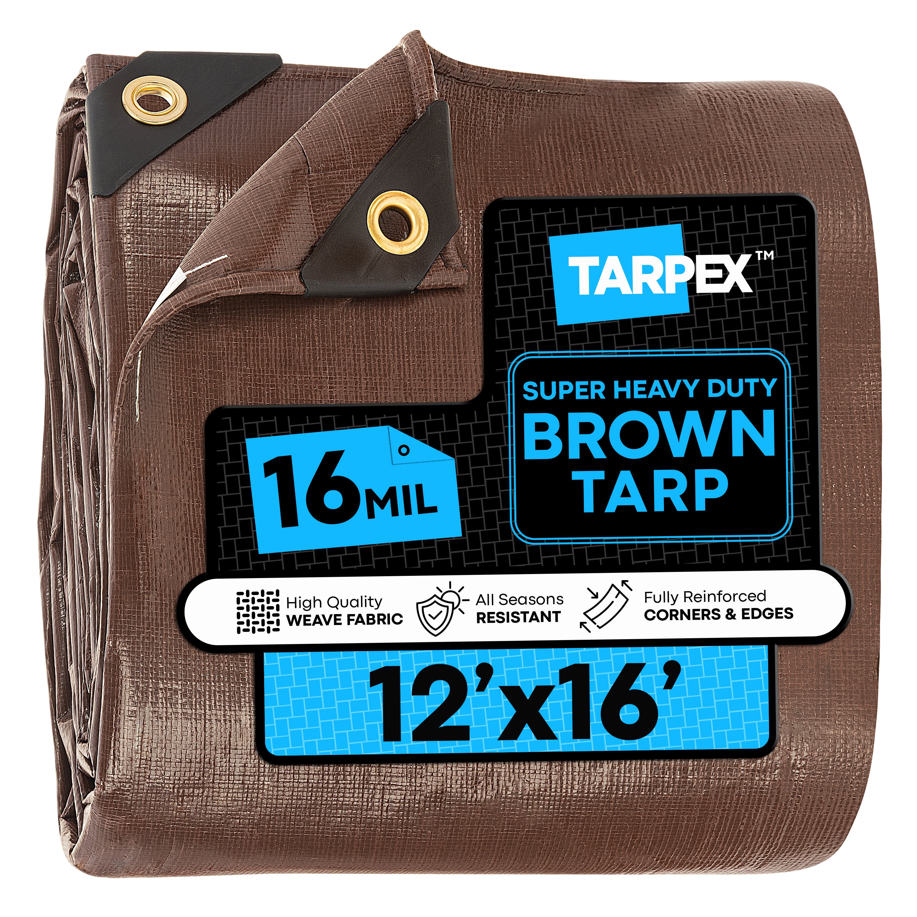 TARPEX - 16 Mil Super Heavy Duty Brown Poly Tarps