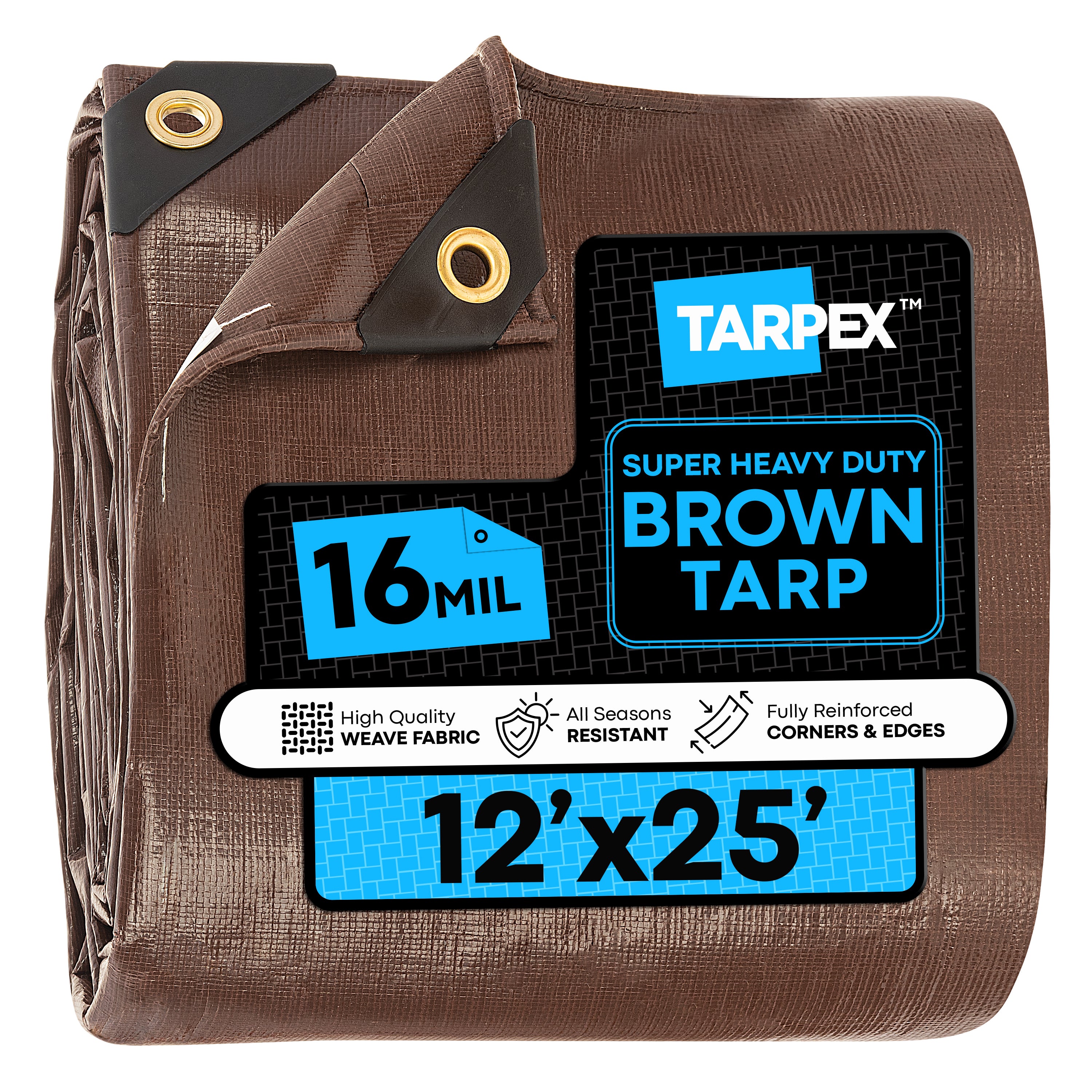 TARPEX - 16 Mil Super Heavy Duty Brown Poly Tarps