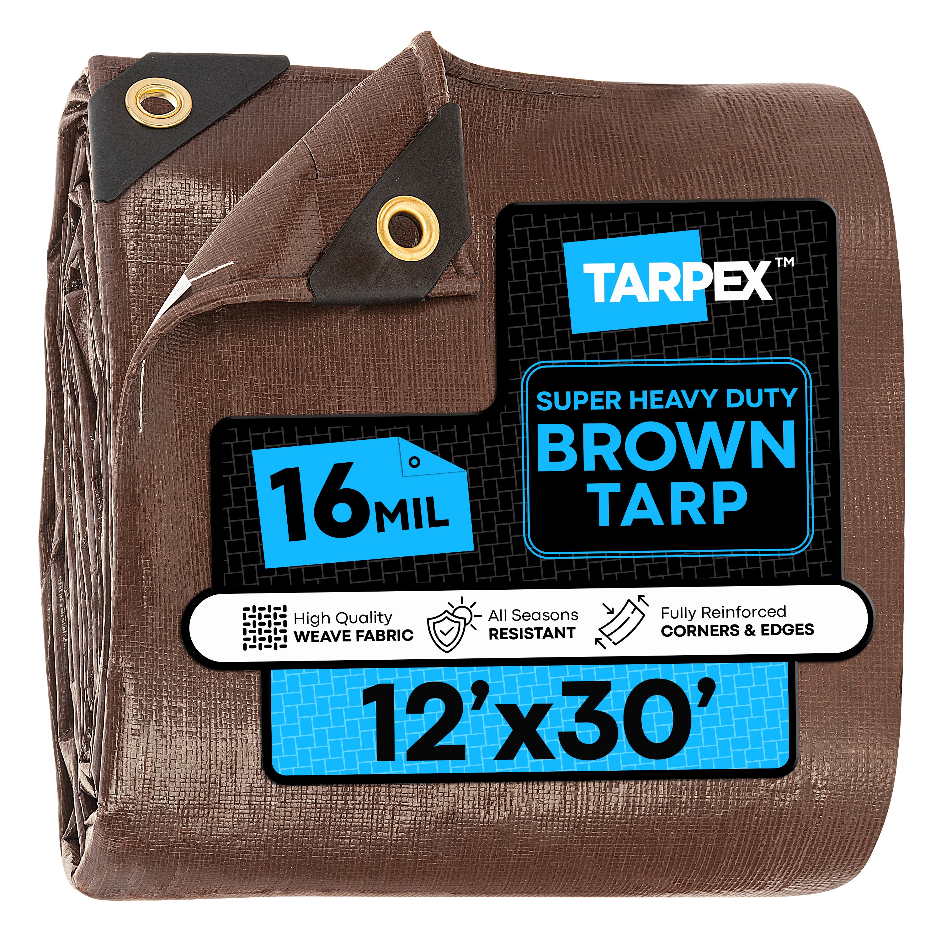 TARPEX - 16 Mil Super Heavy Duty Brown Poly Tarps