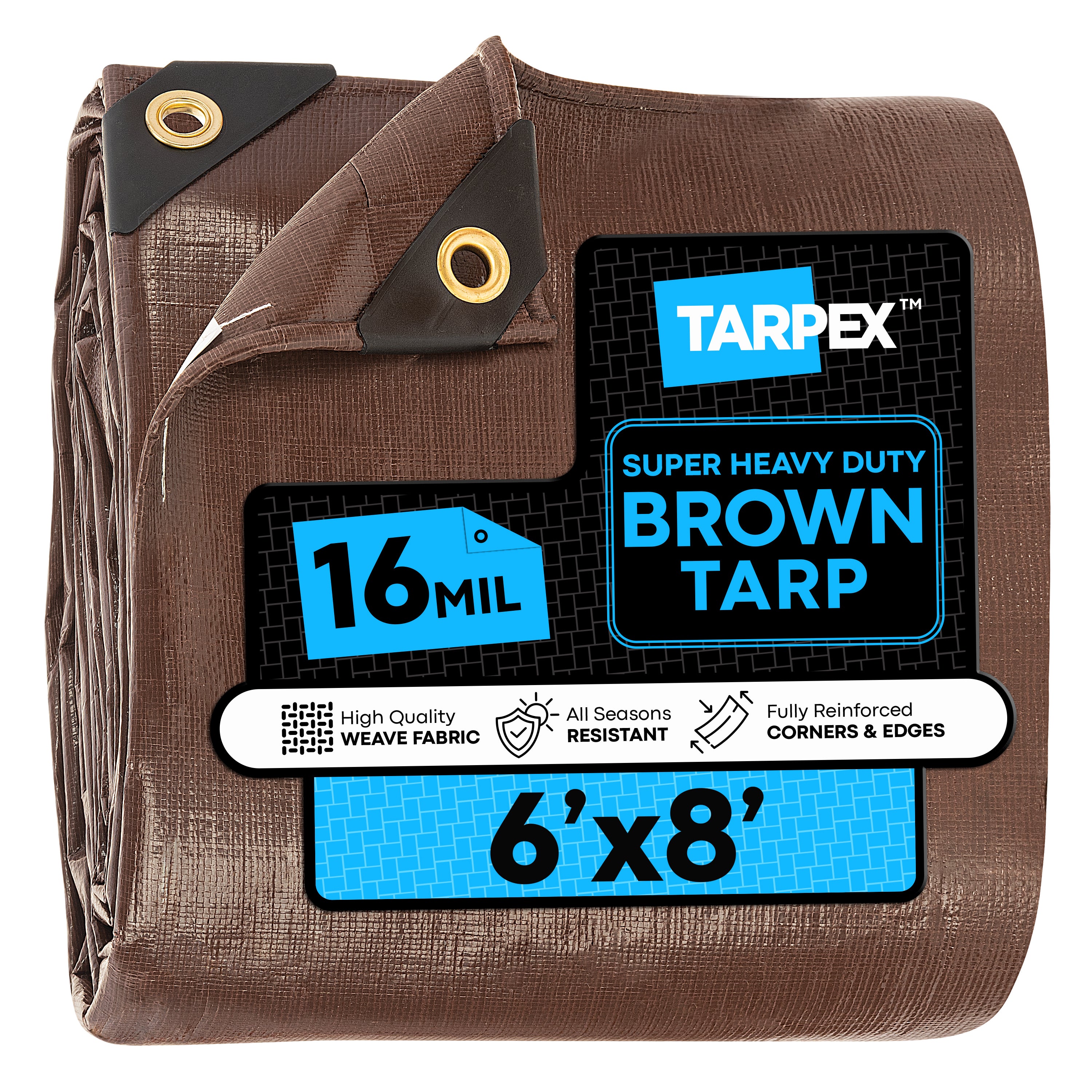TARPEX - 16 Mil Super Heavy Duty Brown Poly Tarps