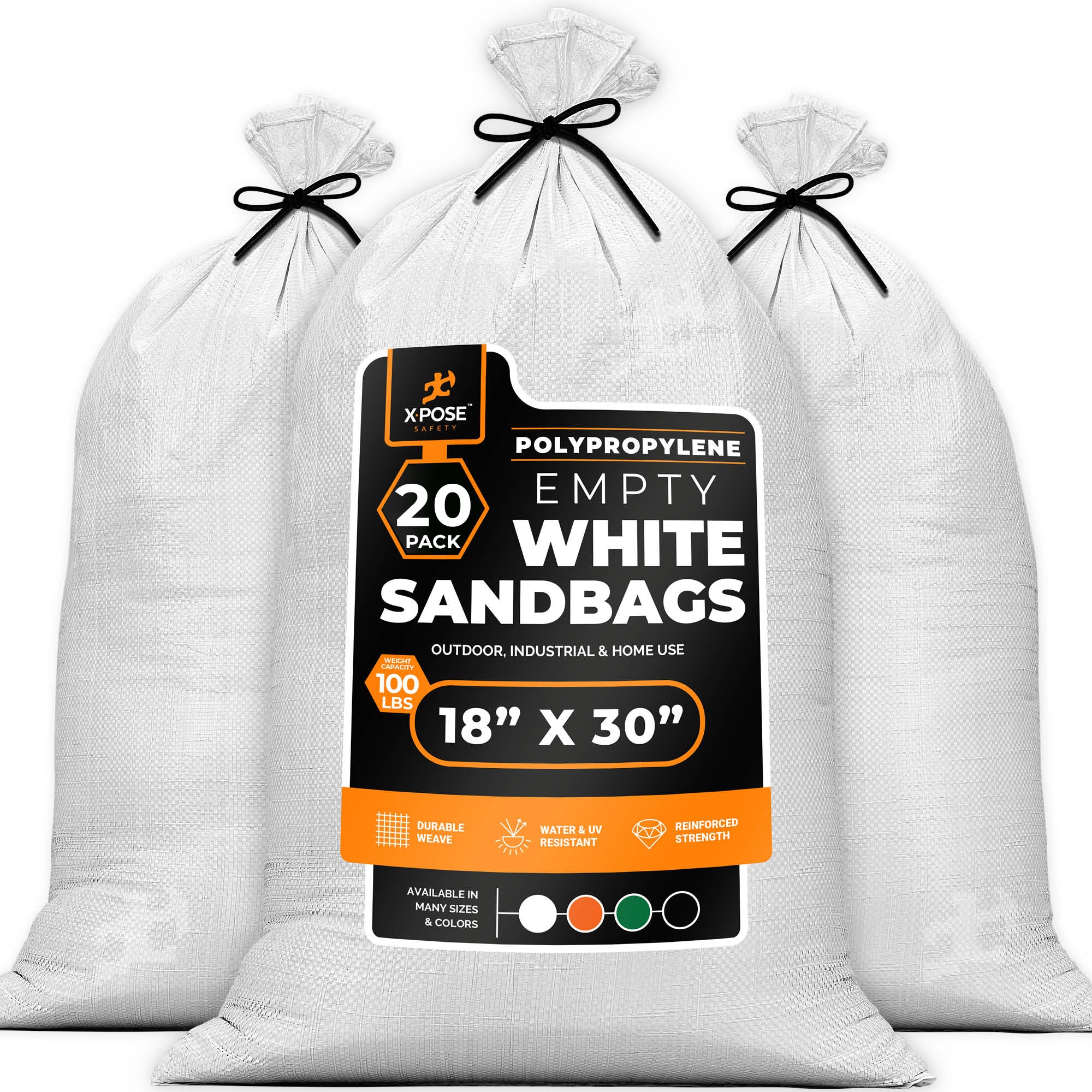 Woven Polypropylene Empty Sand Bags White 18" x 30"