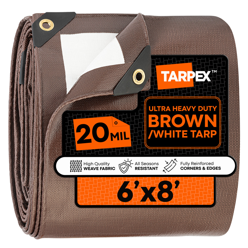 TARPEX - 20 Mil Brown/White Ultra Heavy Duty Poly Tarps