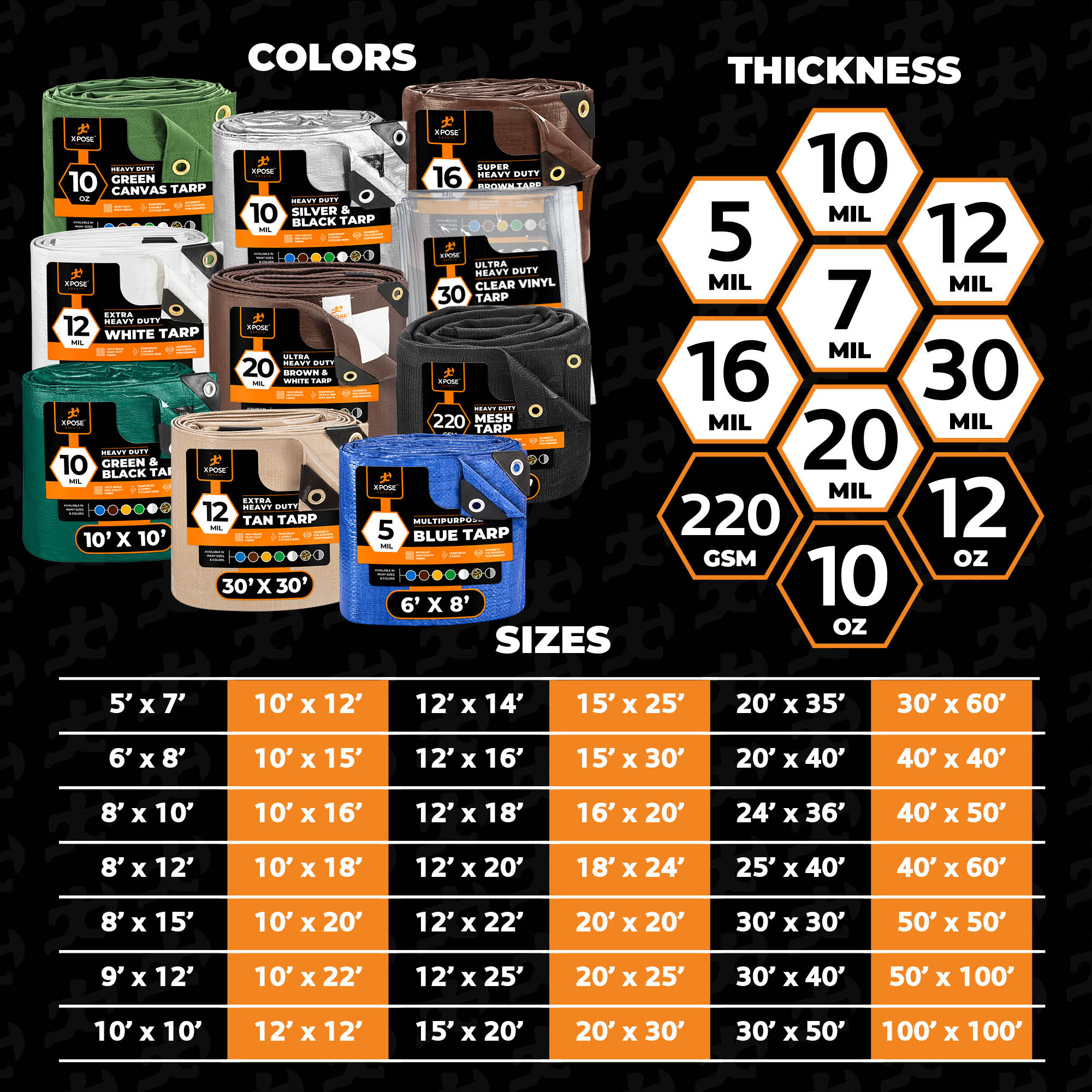 10 Mil Silver Black Heavy Duty Poly Tarps
