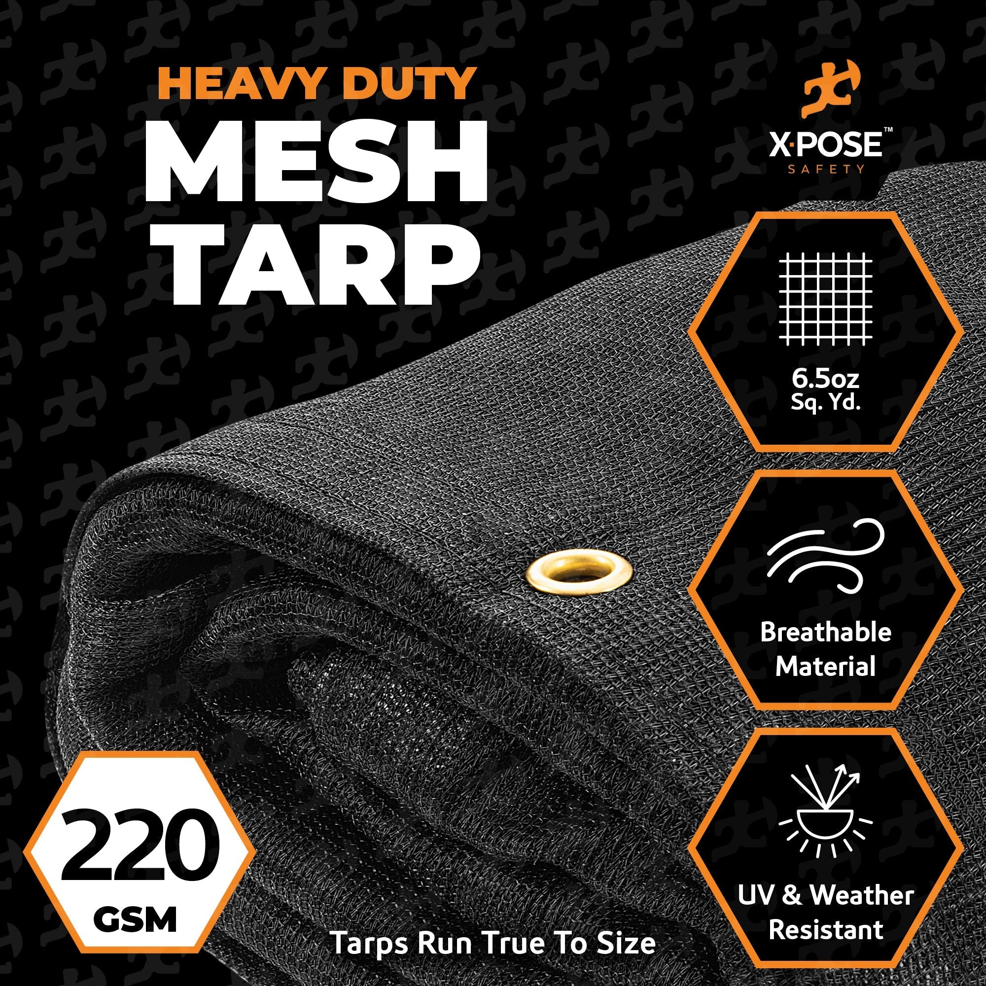 Black Mesh Truck Tarps