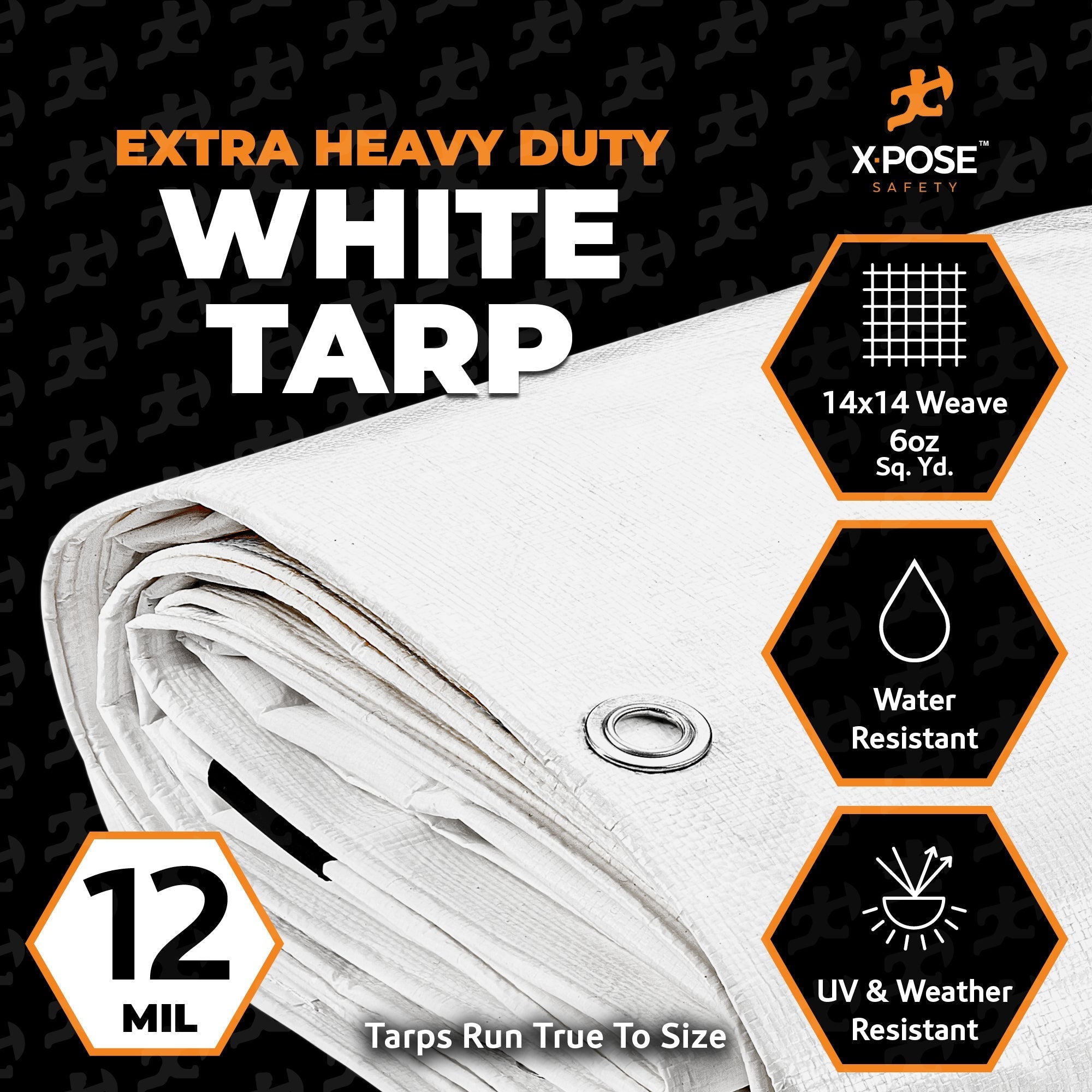 12 Mil White Extra Heavy Duty Poly Tarps