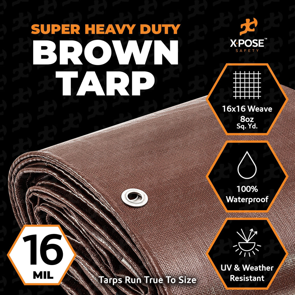 16 Mil Brown Super Heavy Duty Poly Tarps