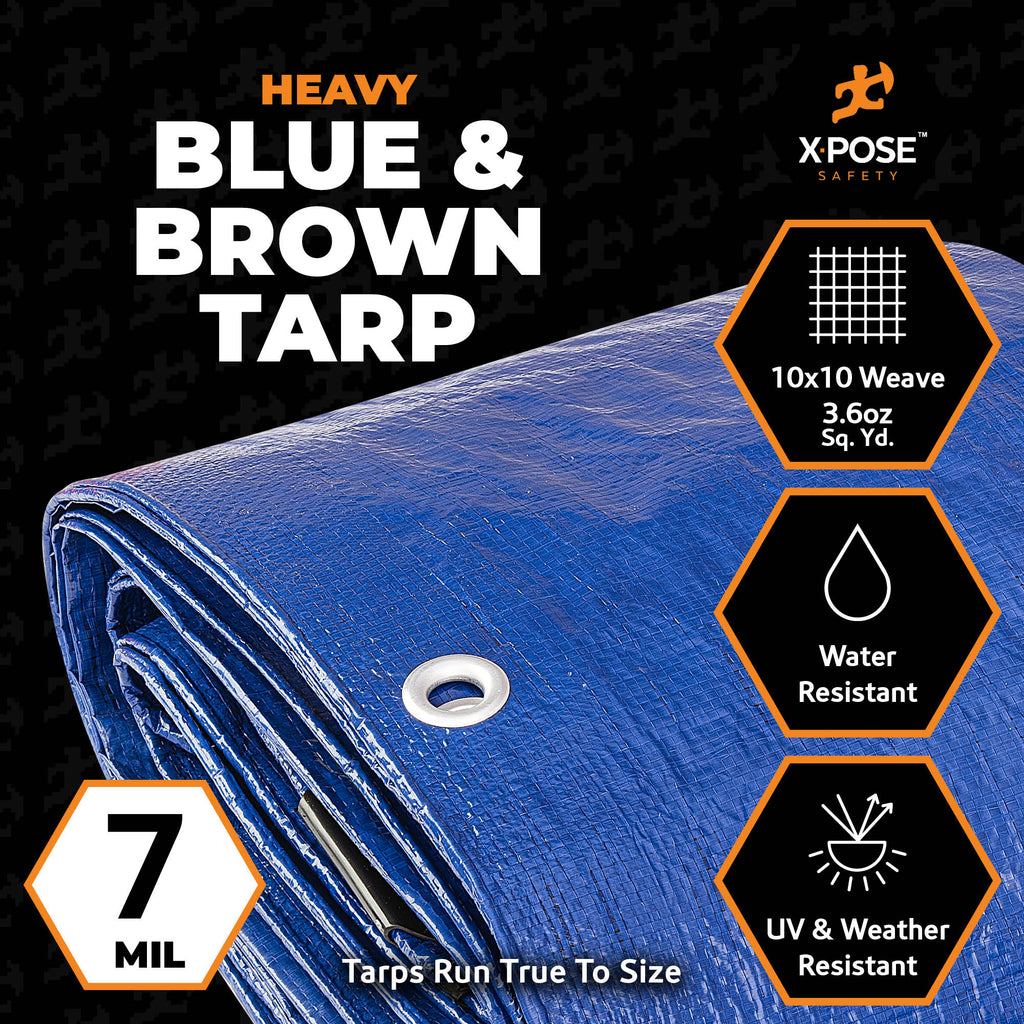 7 Mil Blue/Brown Heavy Poly Tarps