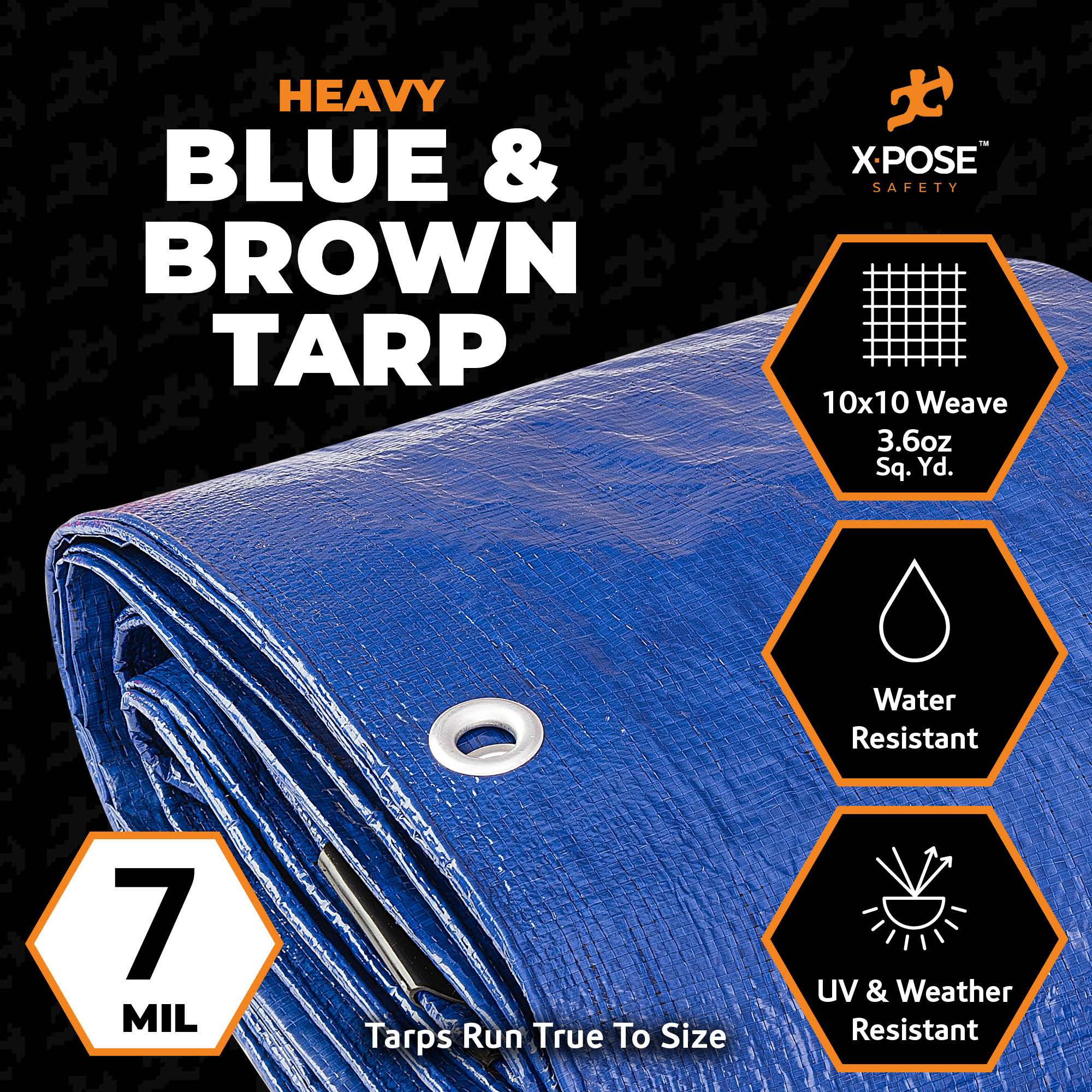 7 Mil Blue/Brown Heavy Tarps