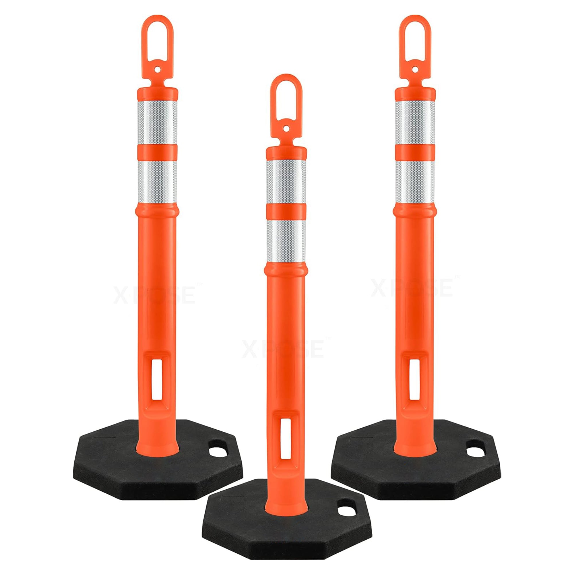42" Ring Top Orange Delineator Post With Base