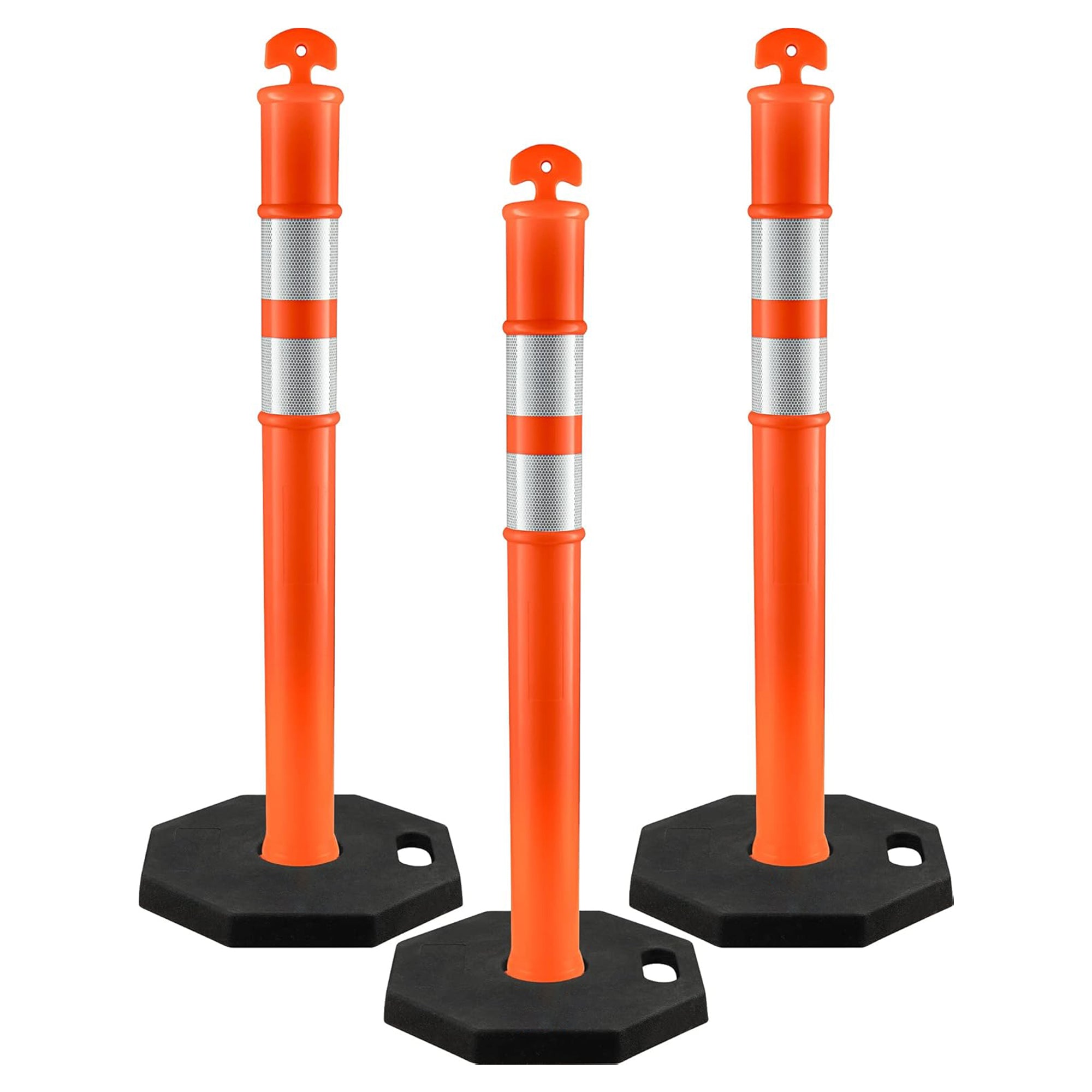 42" T- Top Orange Delineator Post With Base