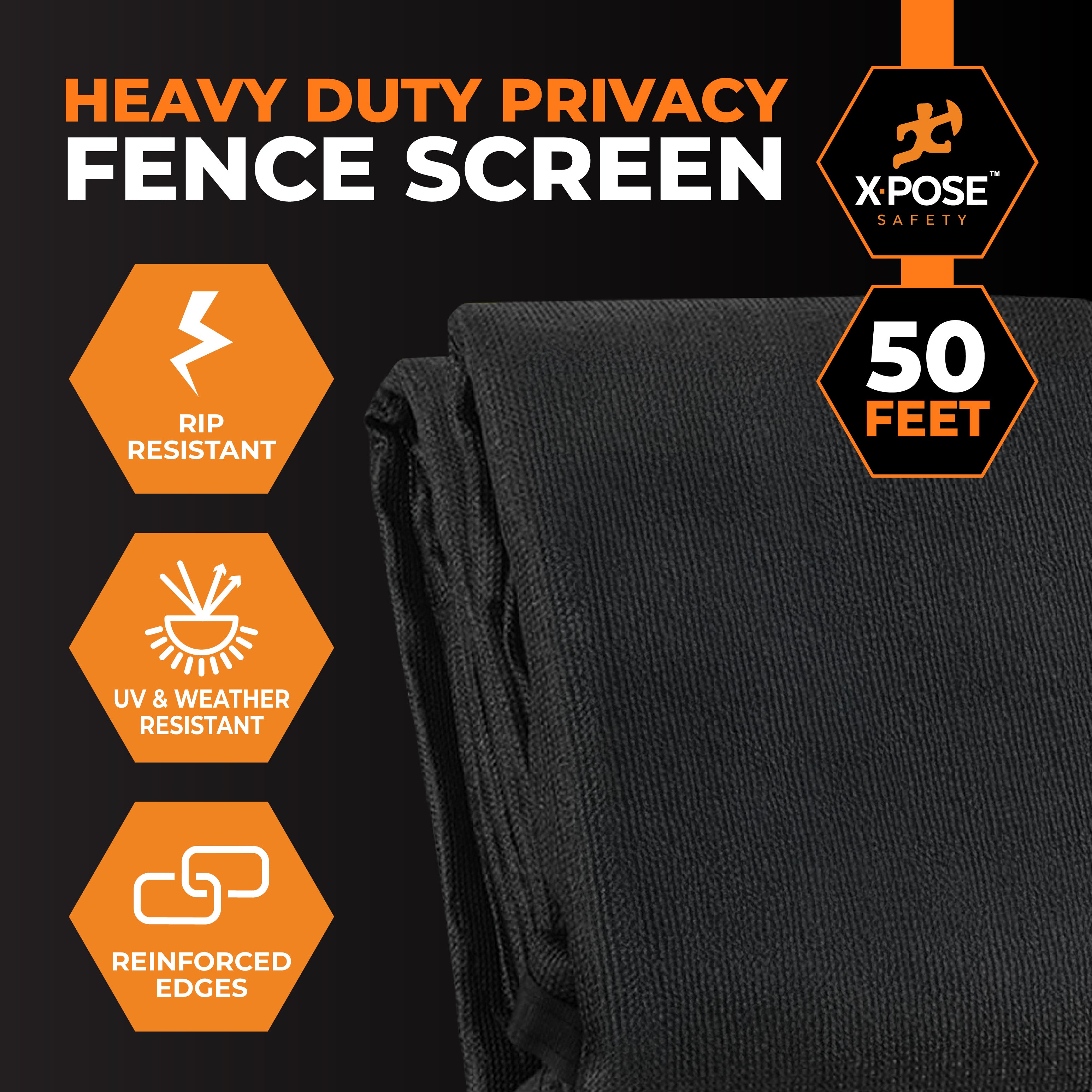 Privacy Fence Screen Black