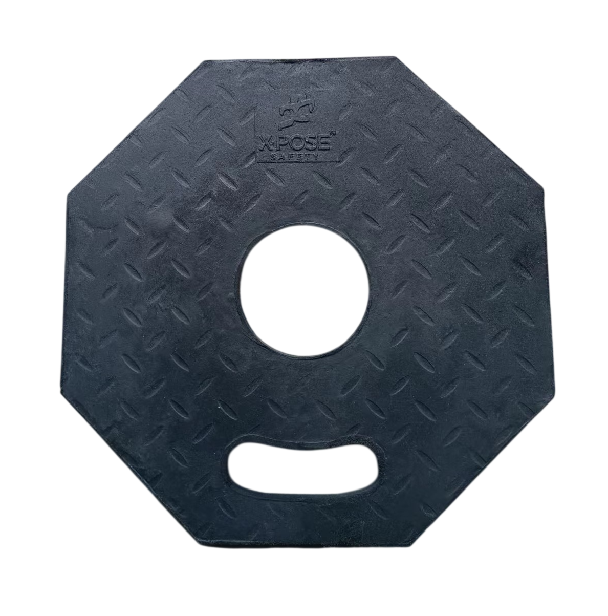 Heavy Duty Octagon Weighted Black Rubber Base 13 LB For Delineators Pack of 3