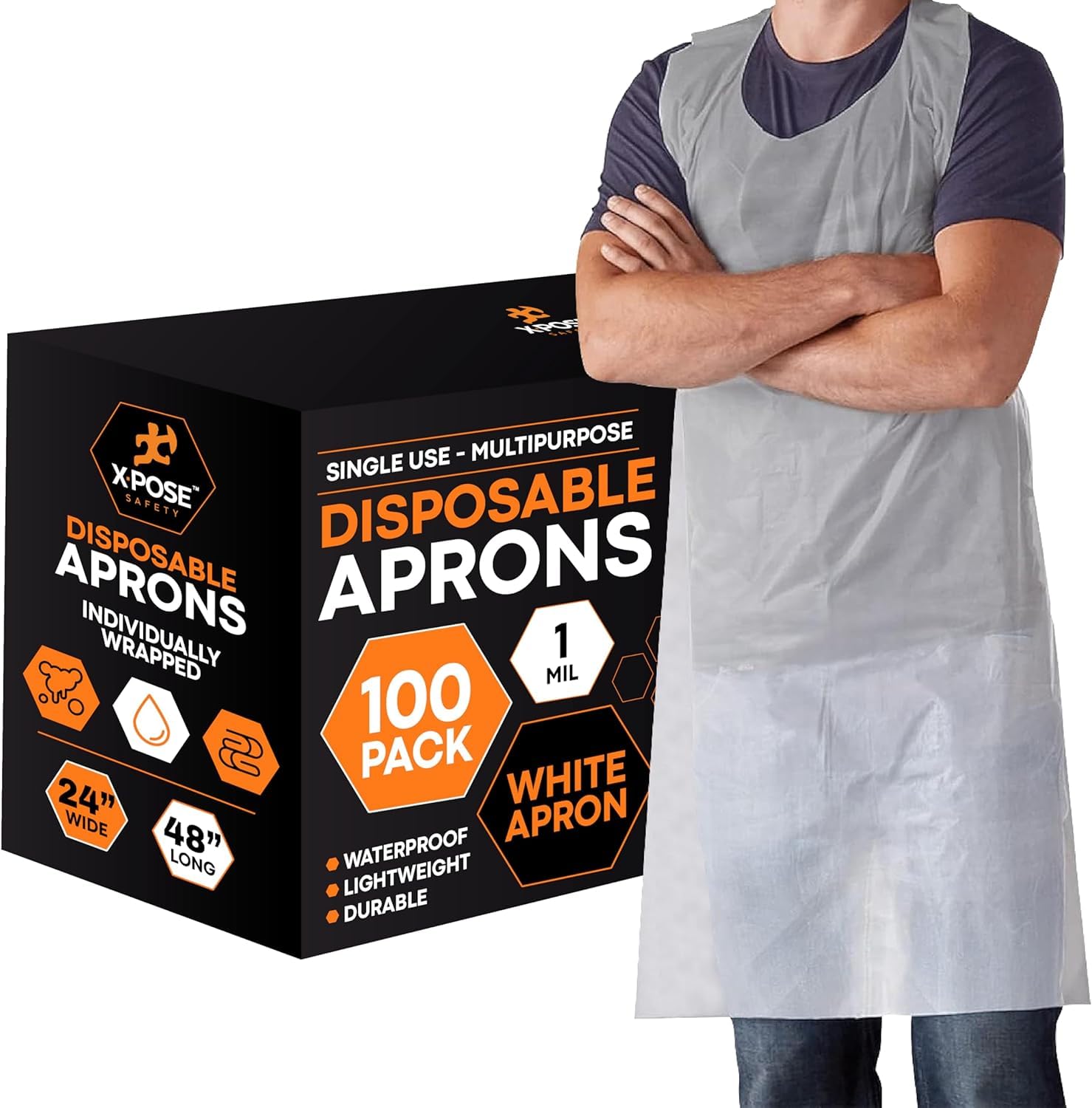 Disposable Poly Aprons Case of 100