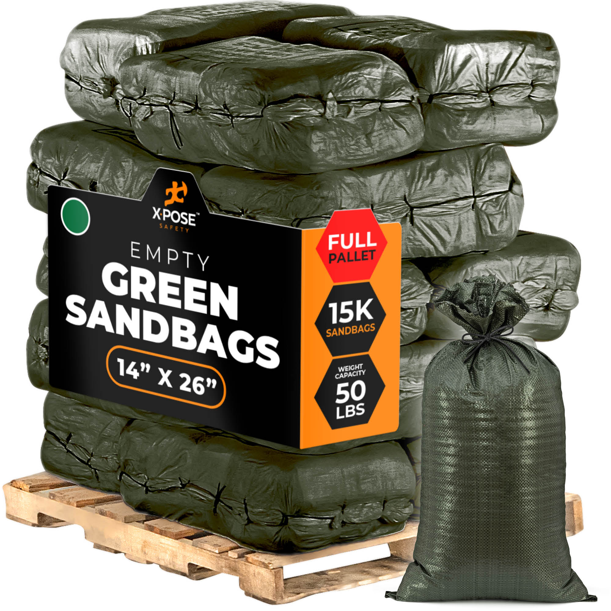 Woven Polypropylene Empty Sand Bags 14" x 26"