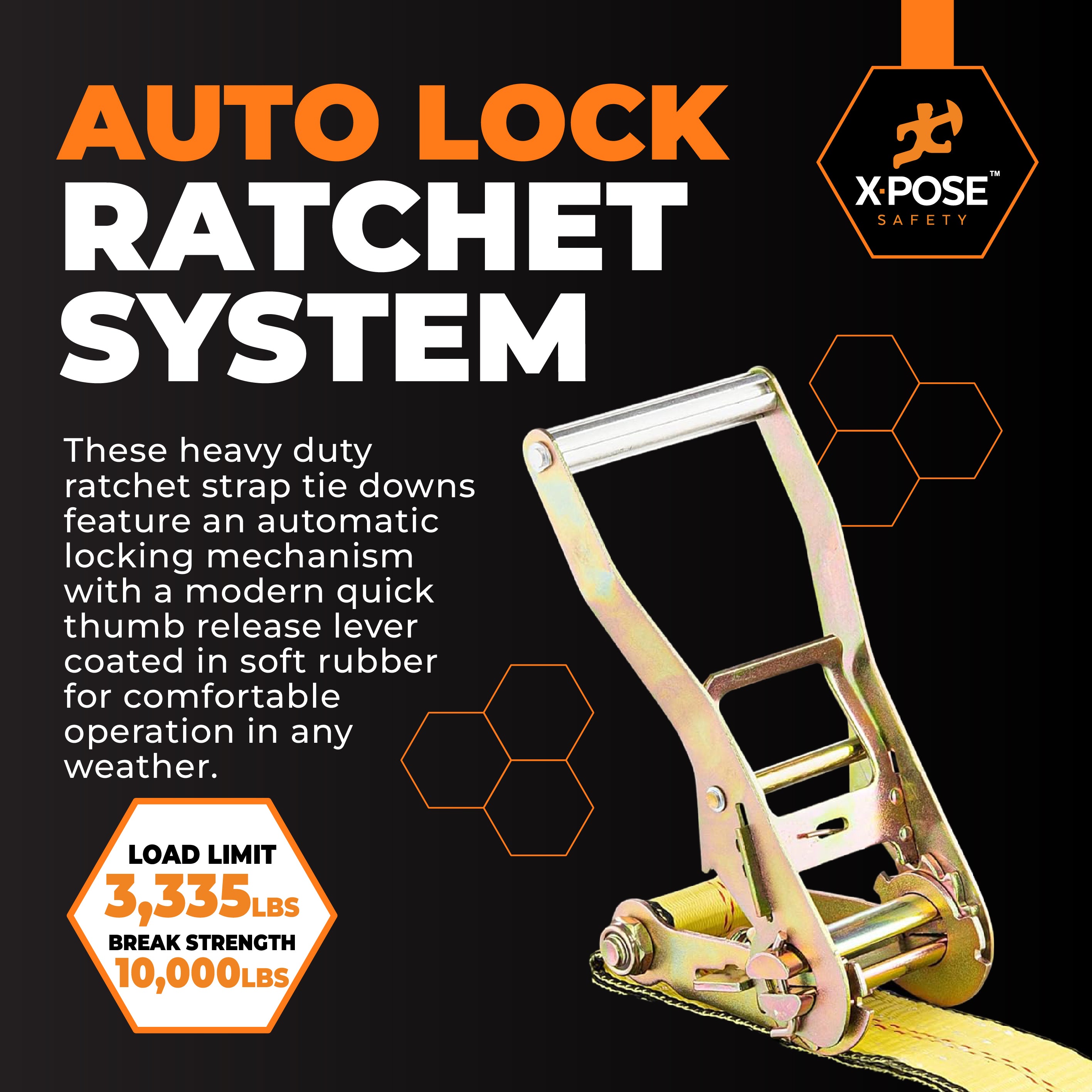 Heavy Duty Tie Down Ratchet Straps With Flat Hooks