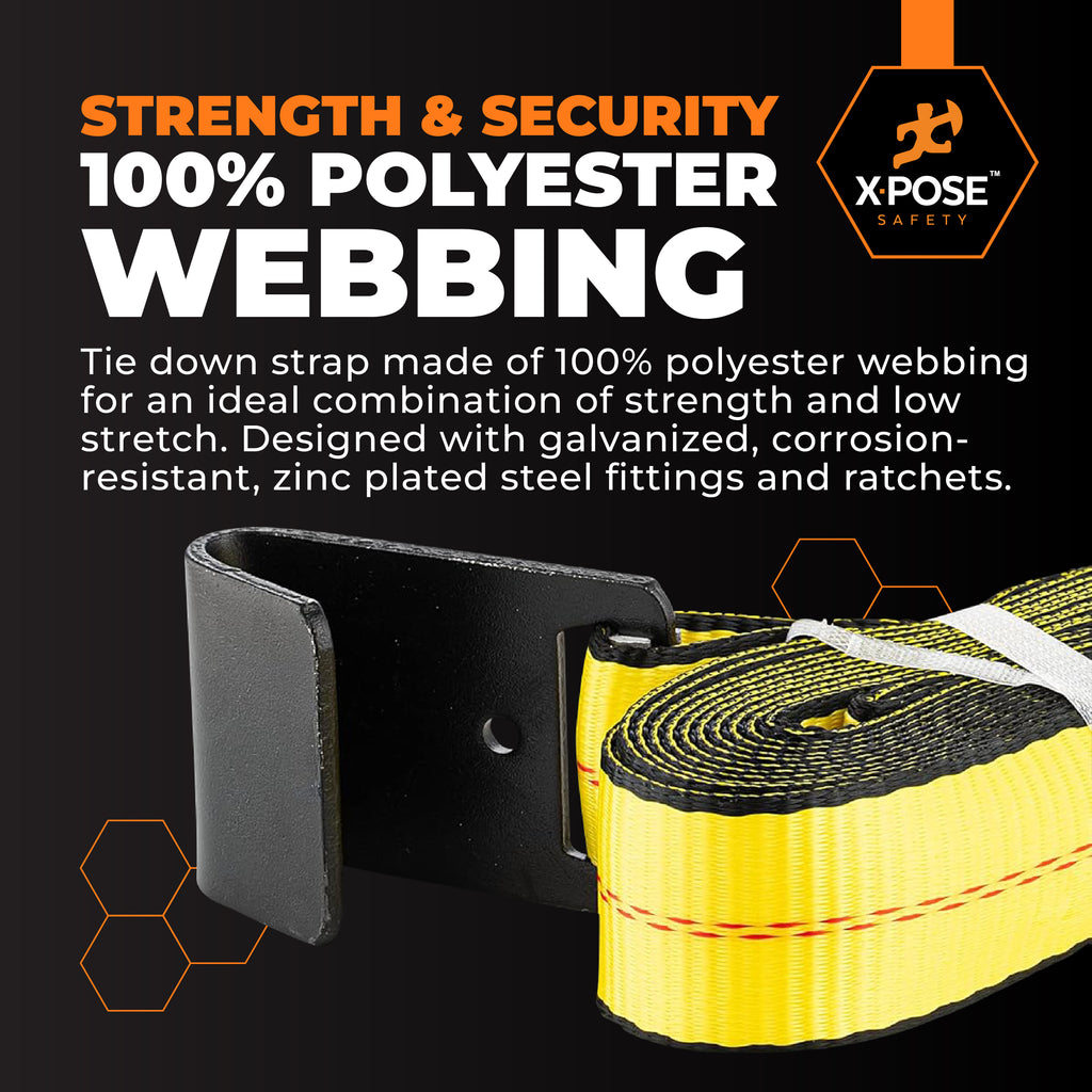 Heavy Duty Tie Down Ratchet Straps With Flat Hooks
