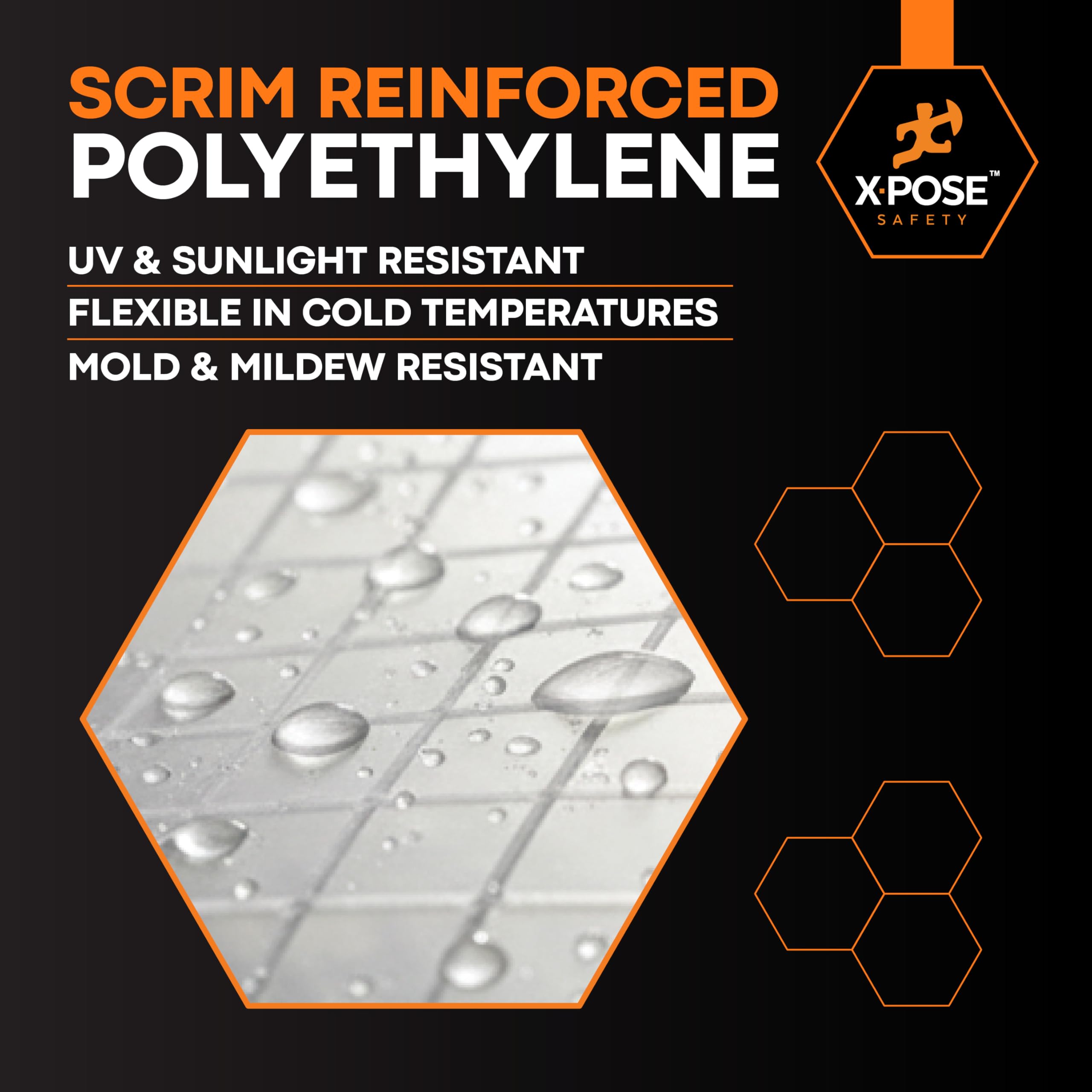 6 Mil White String Reinforced Poly Fire Retardant 20' x 100'