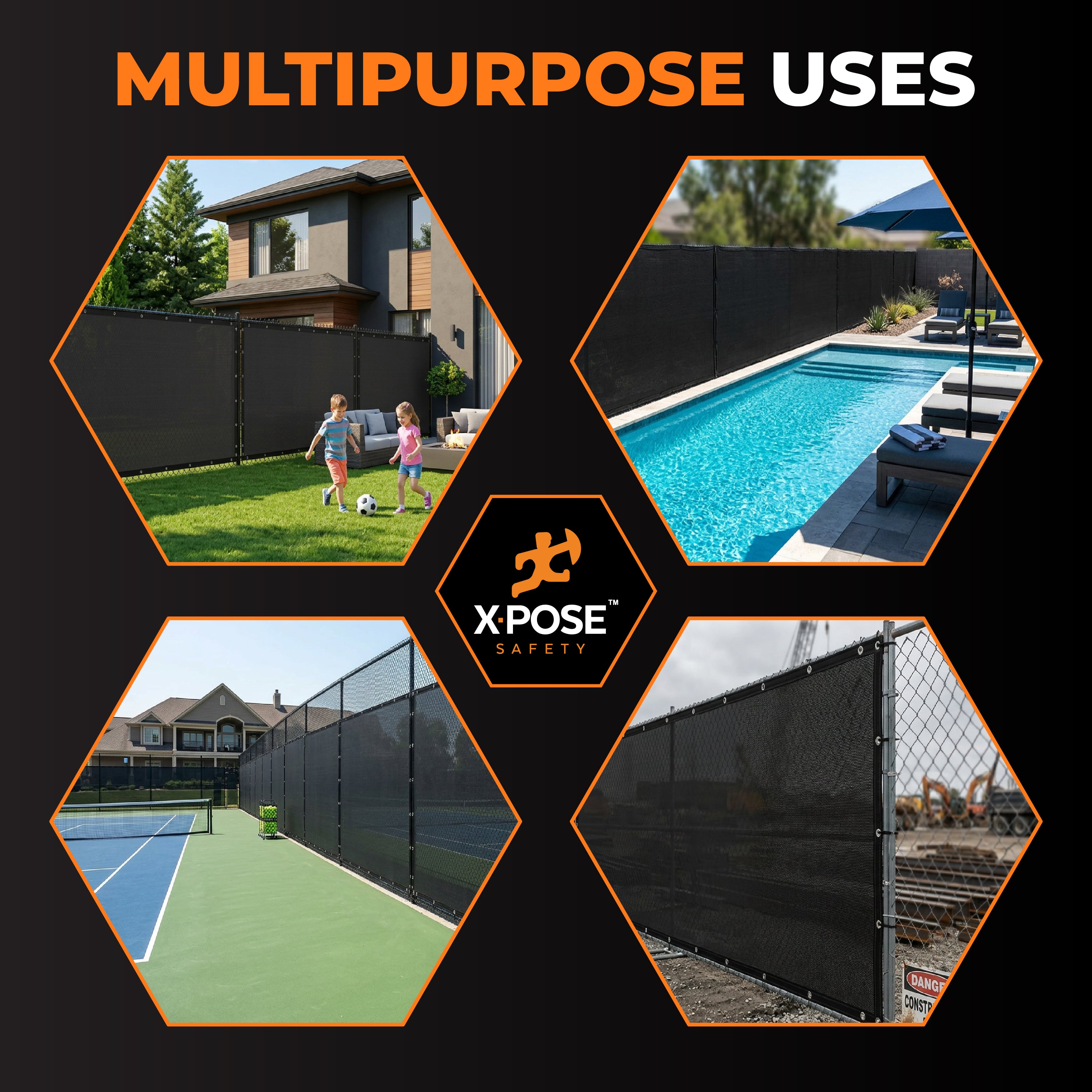 Privacy Fence Screen Black