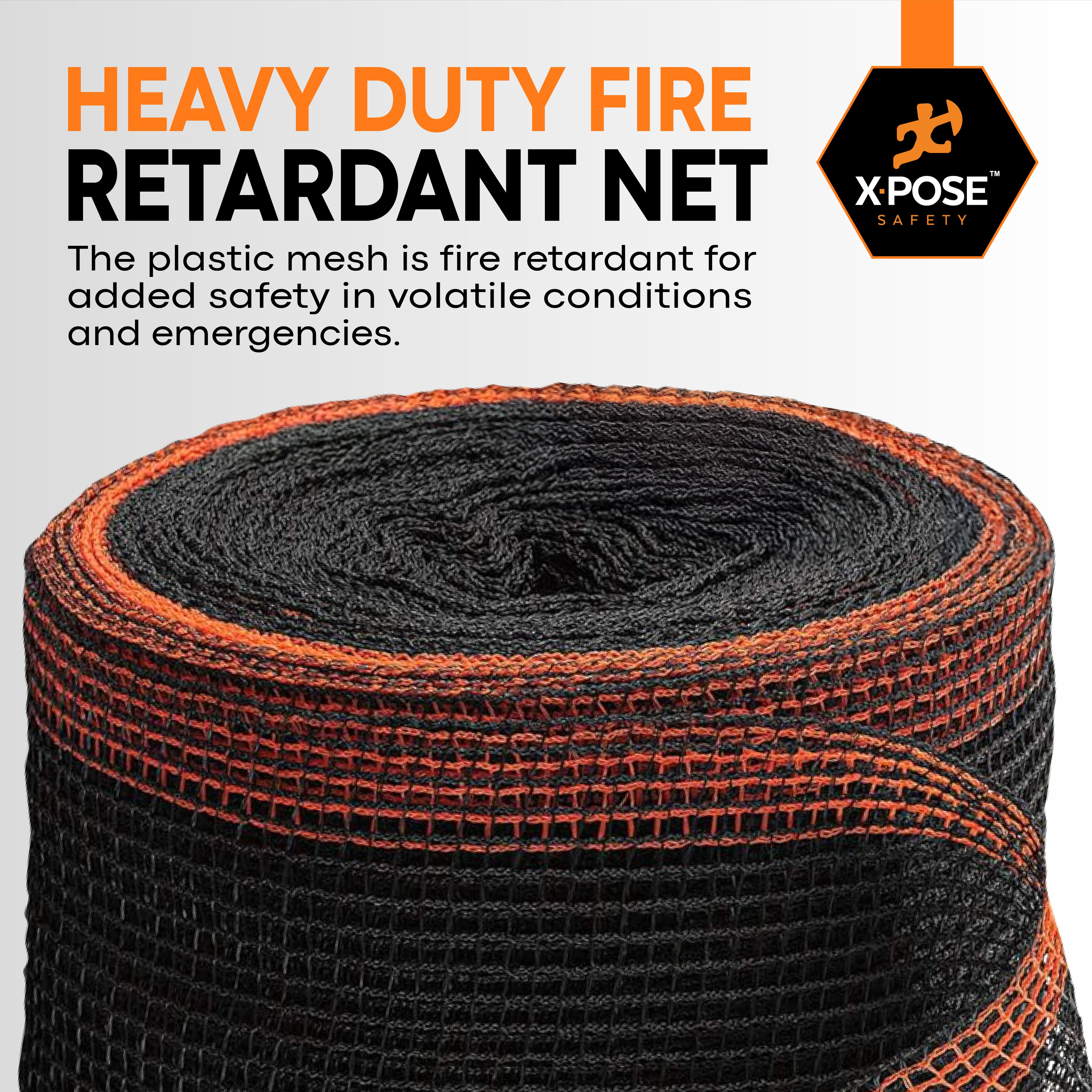 Heavy Duty Debris Safety Netting Fire Retardant Black 1/4"