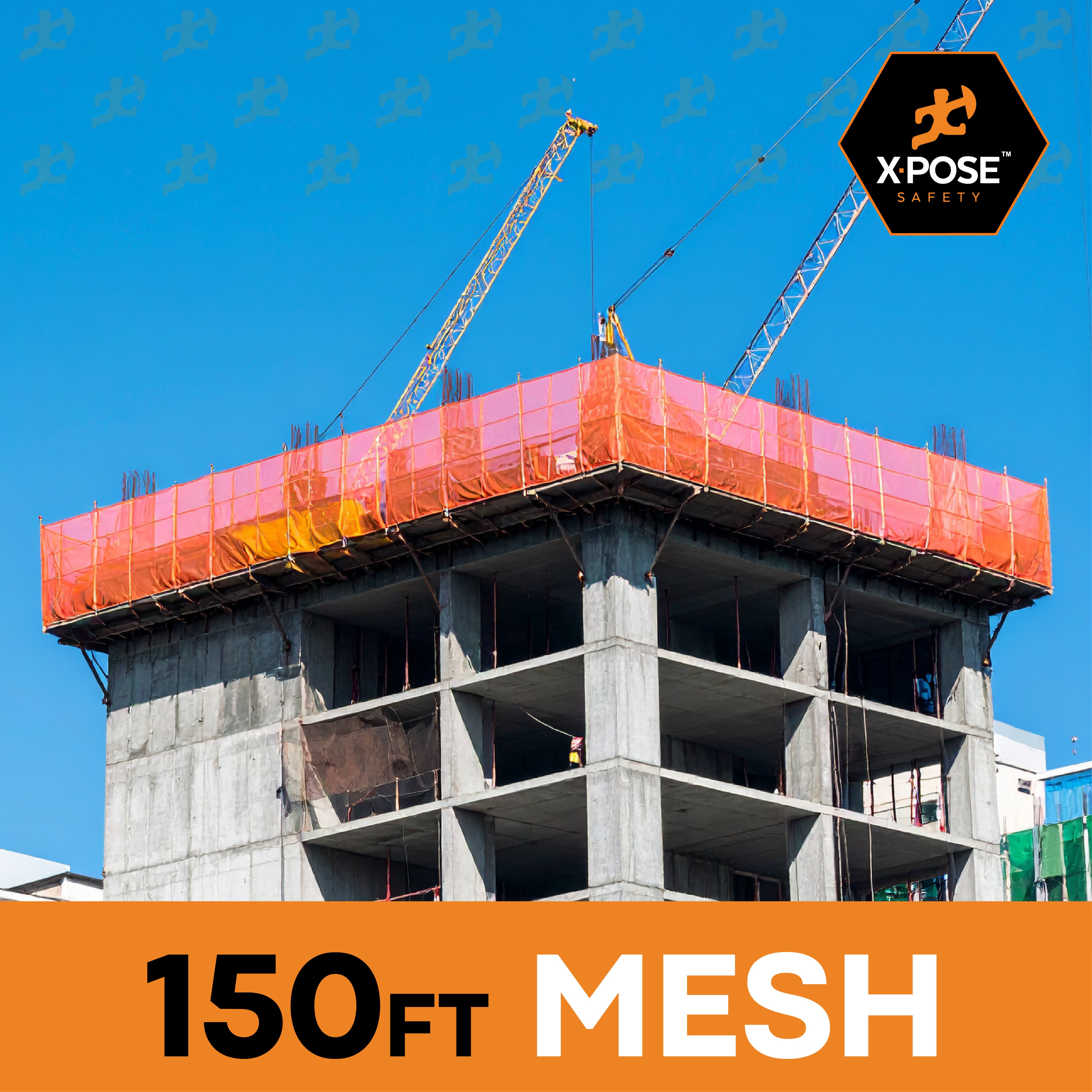 Heavy Duty Debris Safety Netting Fire Retardant Orange 1/4"