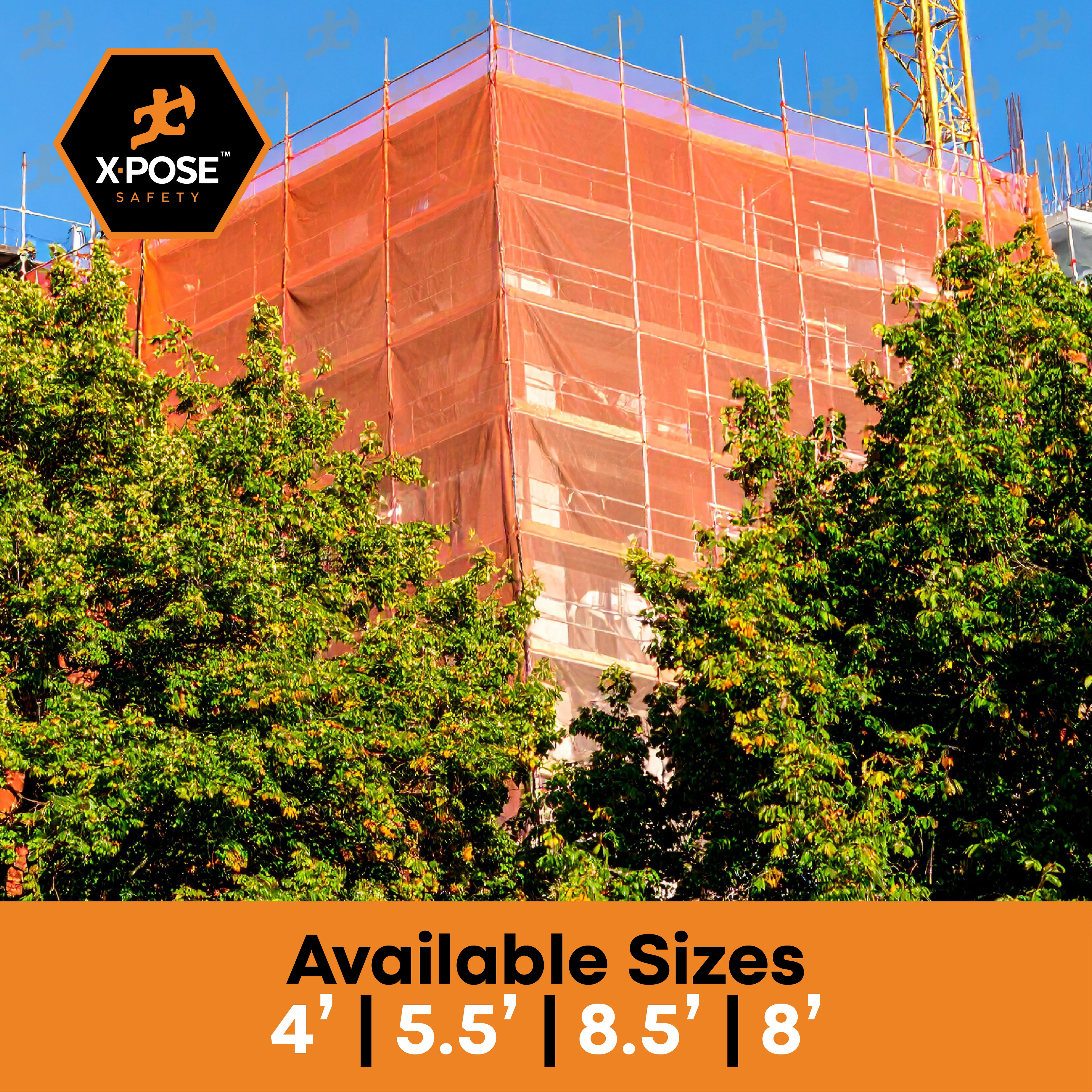 Heavy Duty Debris Safety Netting Fire Retardant Orange 1/4"