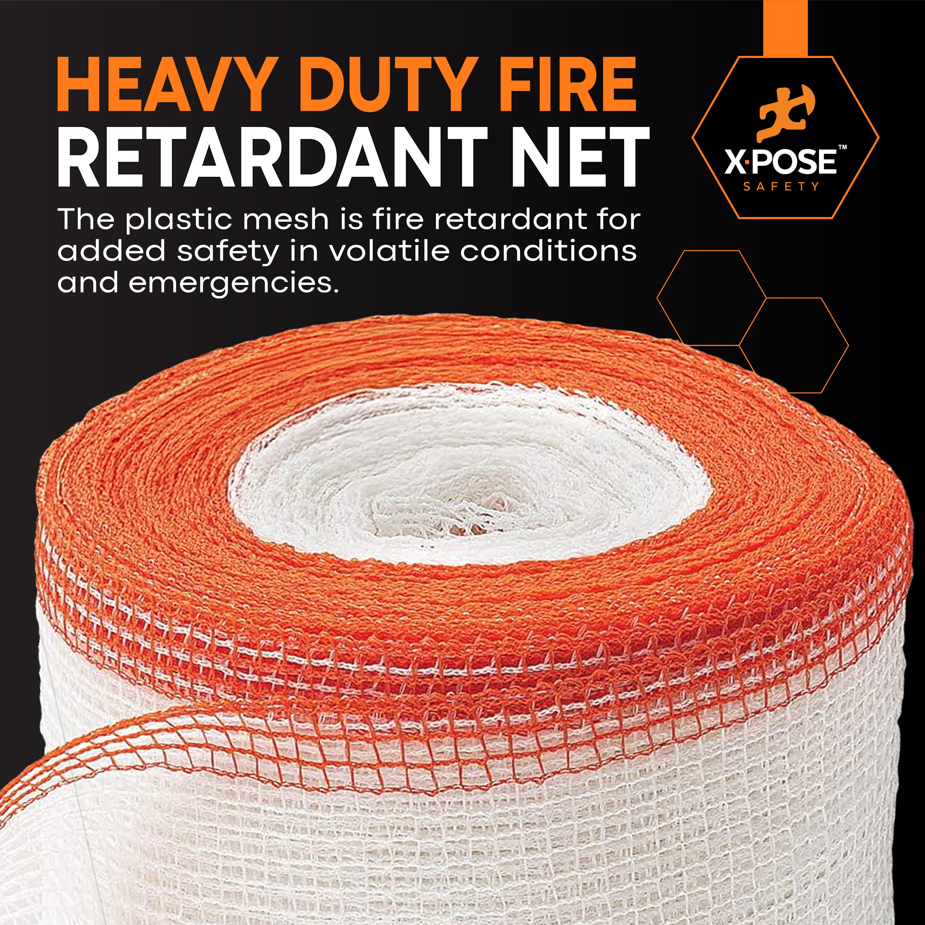 Heavy Duty Debris Safety Netting Fire Retardant White 1/4"