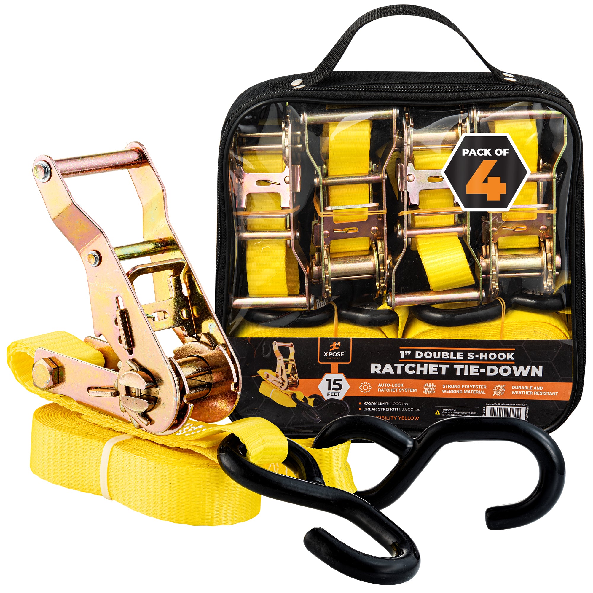 Tie Down Ratchet Straps - Double S Hooks