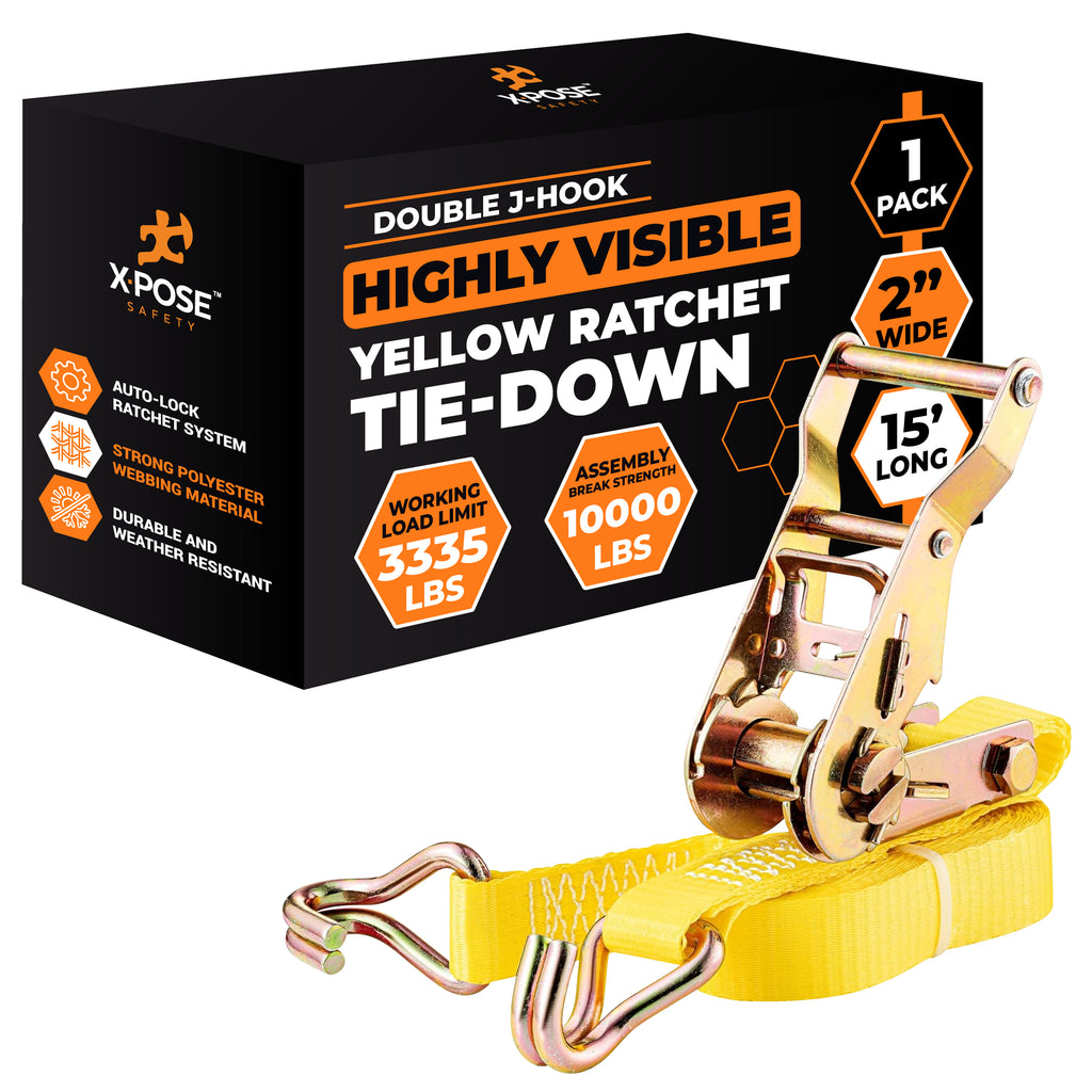 Tie Down Ratchet Straps - Double J Hooks