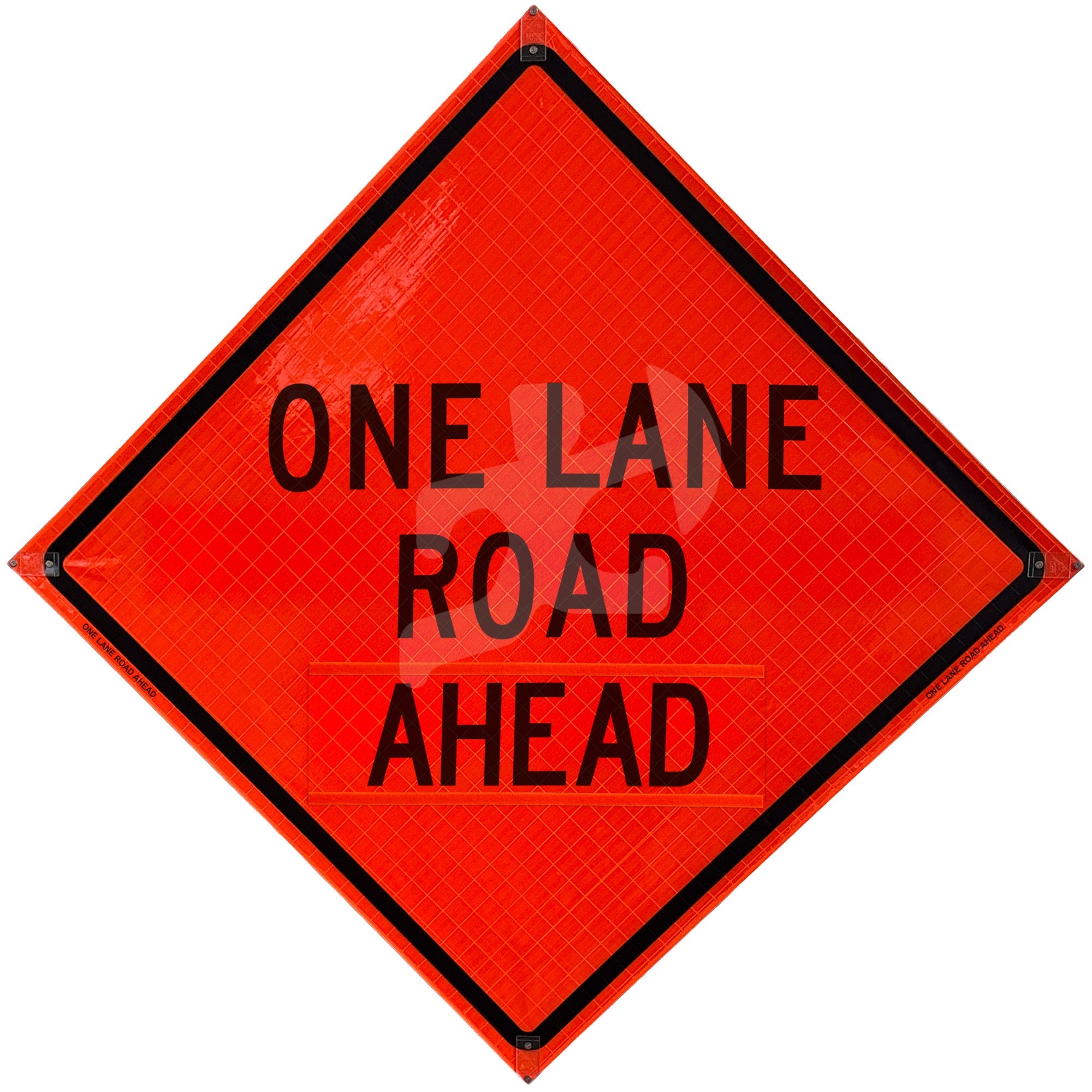 ONE LANE ROAD AHEAD - Reflective