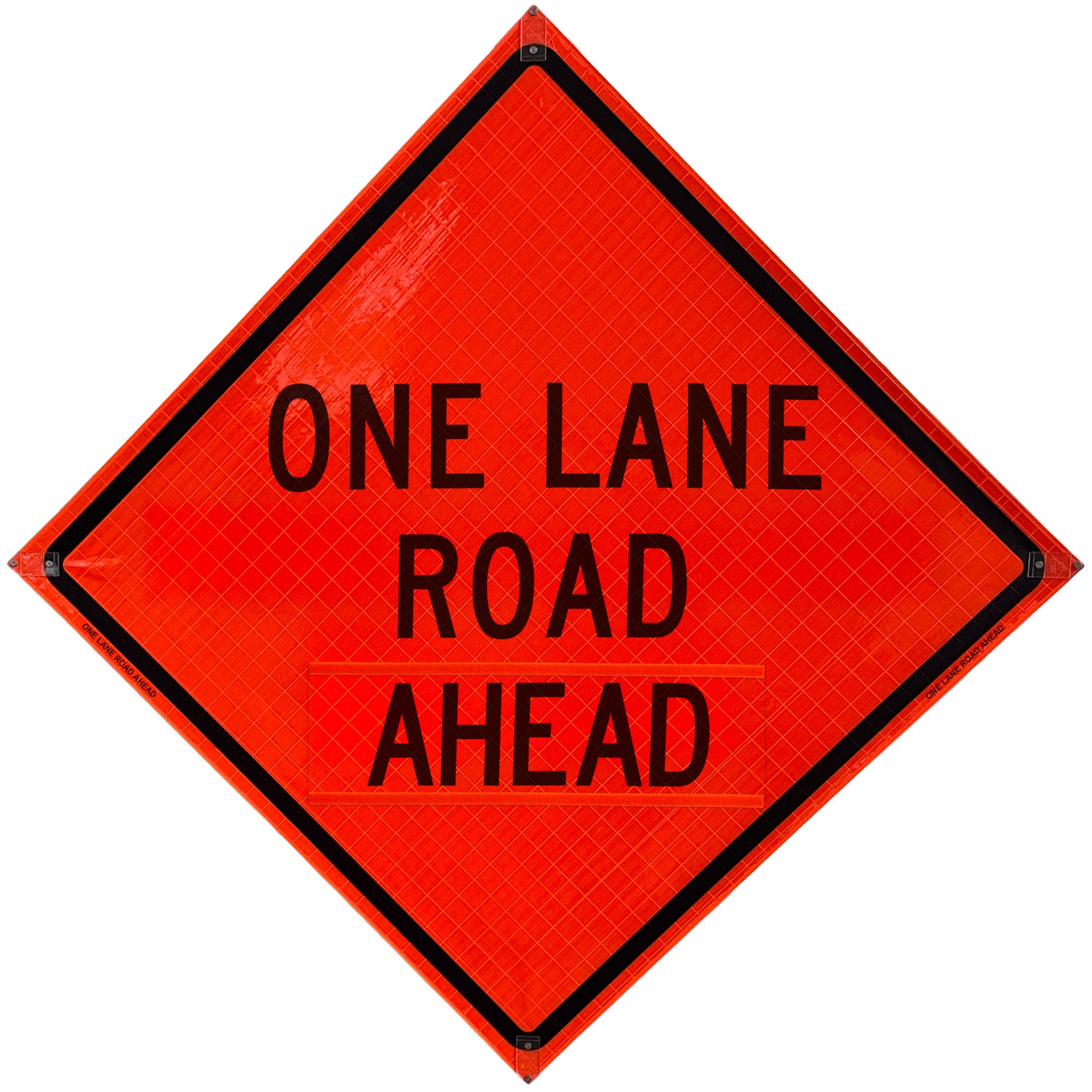 ONE LANE ROAD AHEAD - Reflective