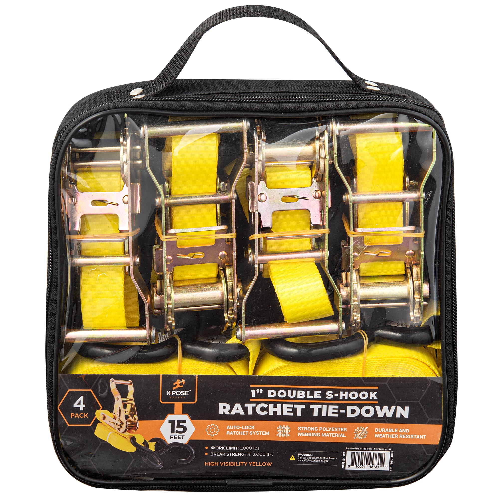 Heavy Duty Tie Down Ratchet Straps With Double S Hooks