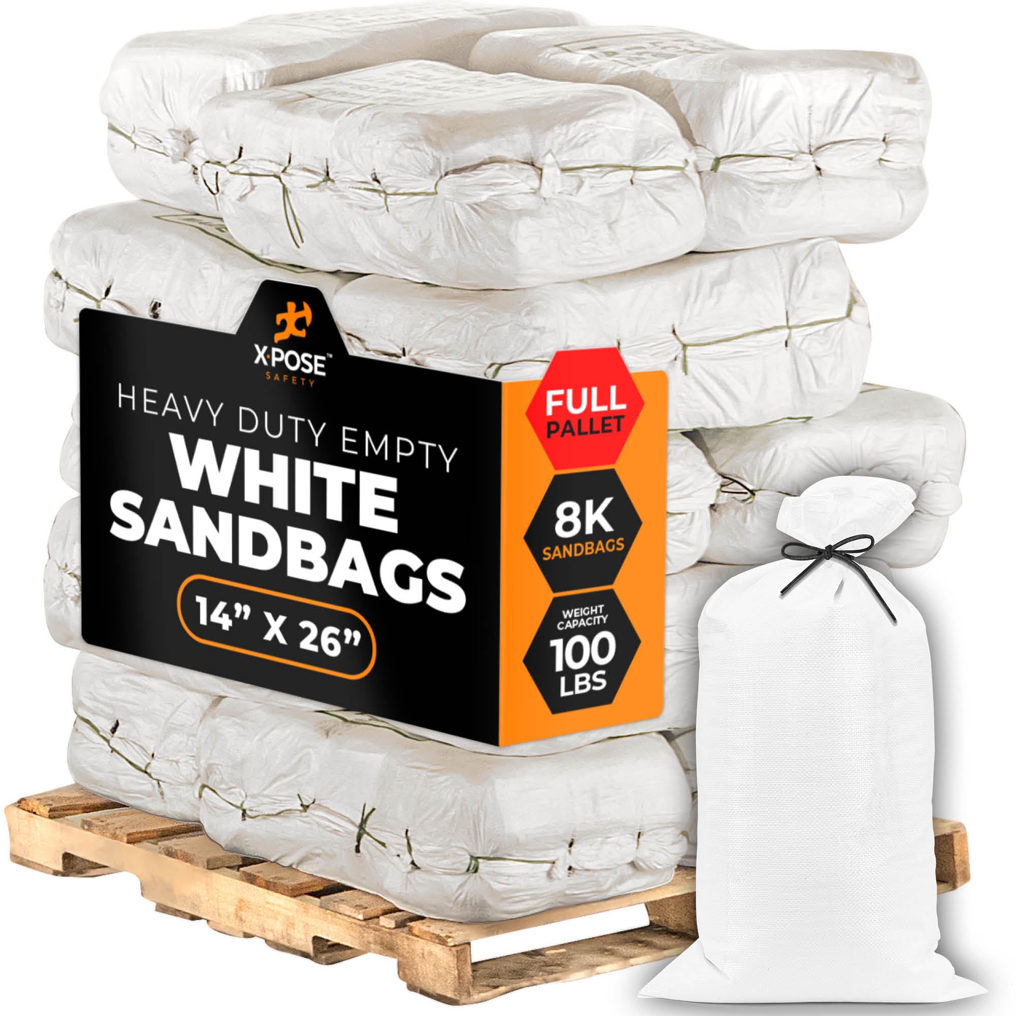 H/D Woven Polypropylene Empty Sand Bags 14" x 26"