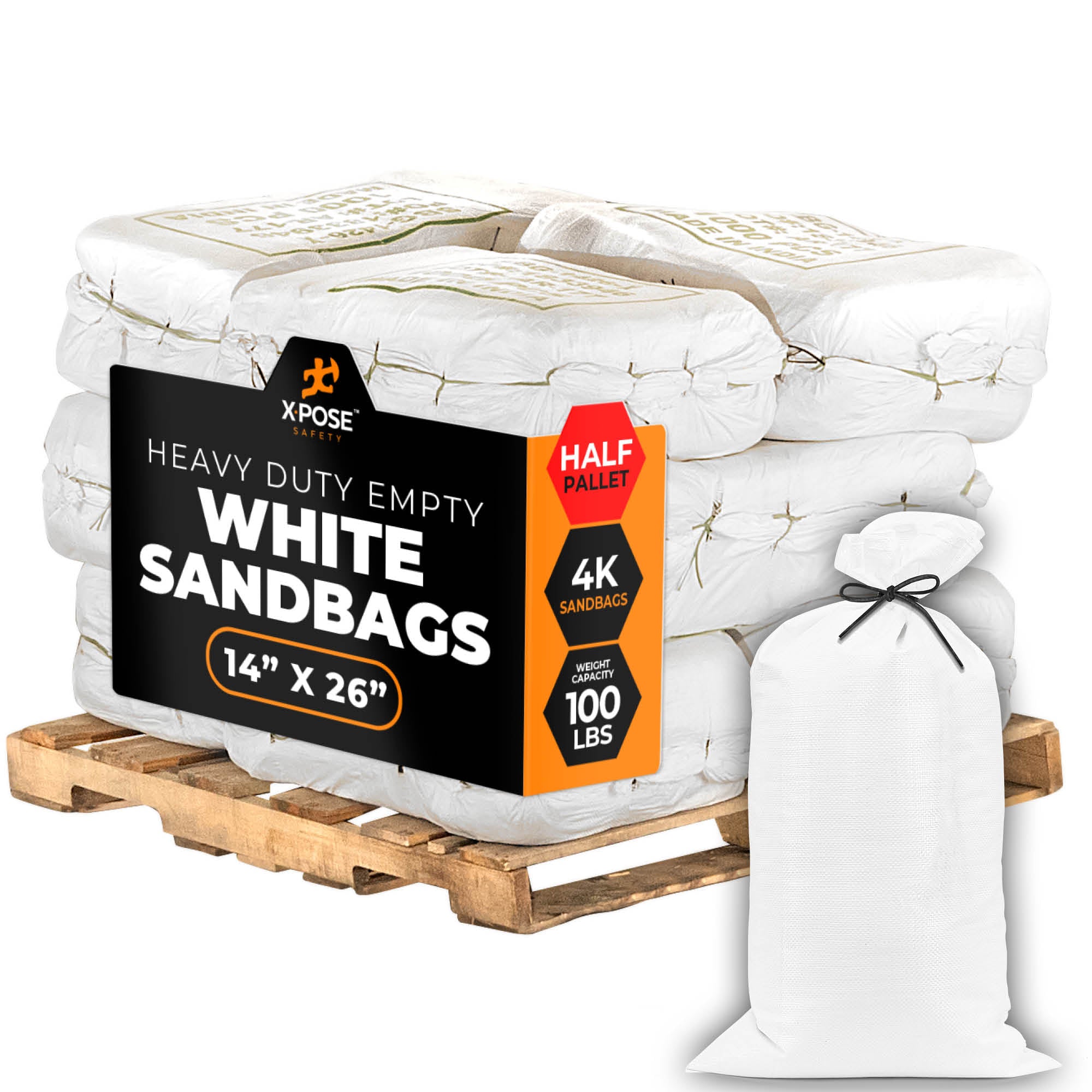 H/D Woven Polypropylene Empty Sand Bags 14" x 26"