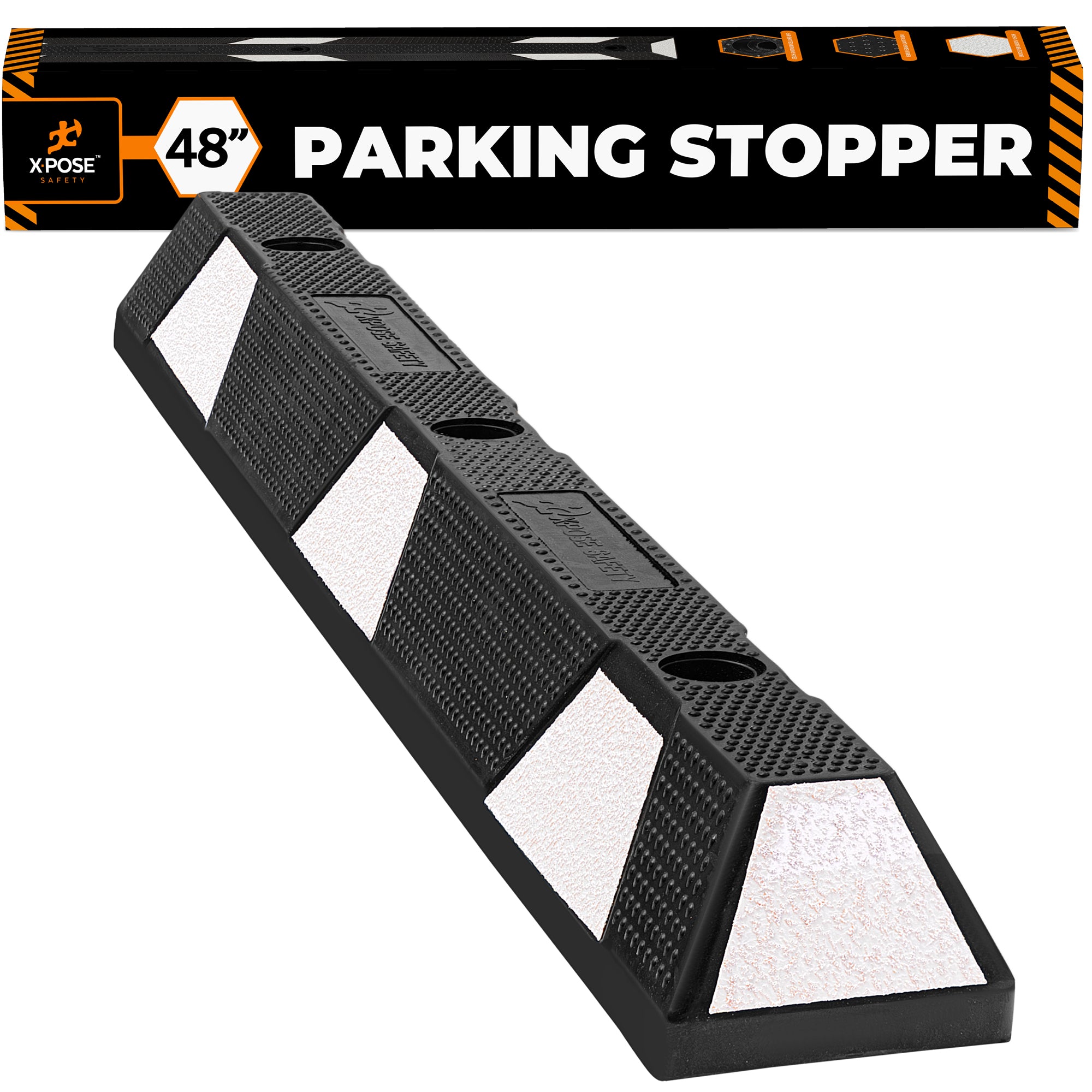 Heavy Duty Rubber Parking Curb Stopper 48 Inch