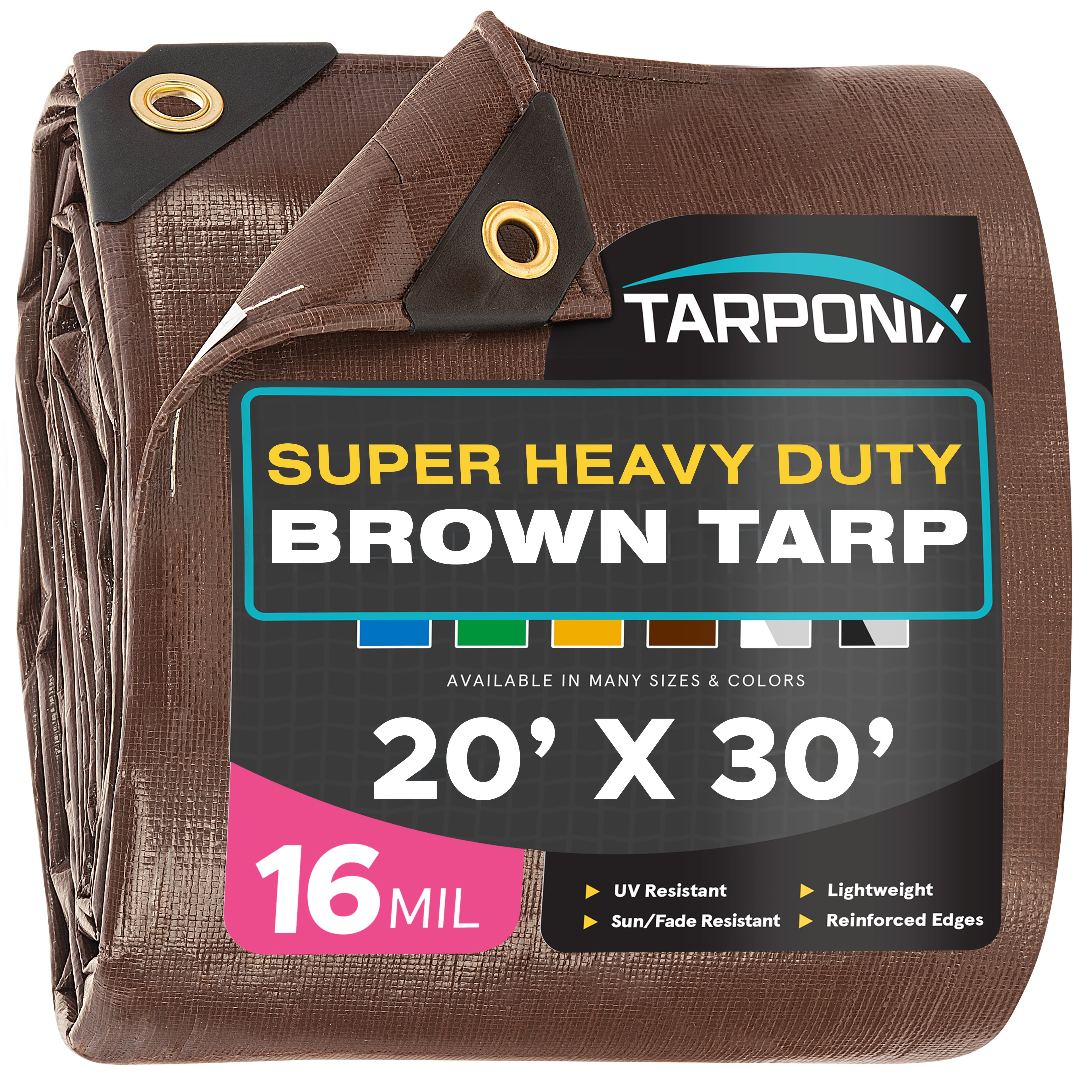Tarponix - 16 Mil Brown Super Heavy Duty Poly Tarps