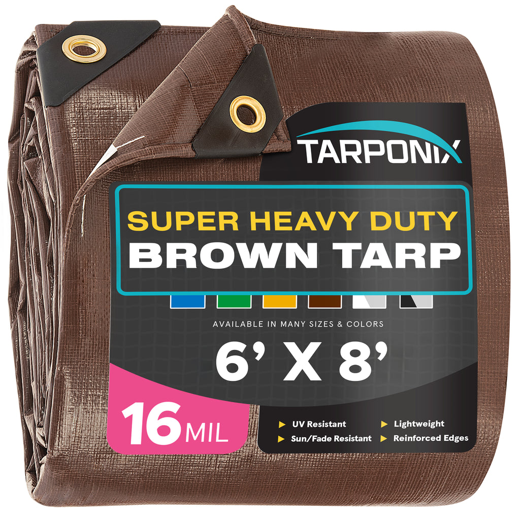 Tarponix - 16 Mil Brown Super Heavy Duty Poly Tarps