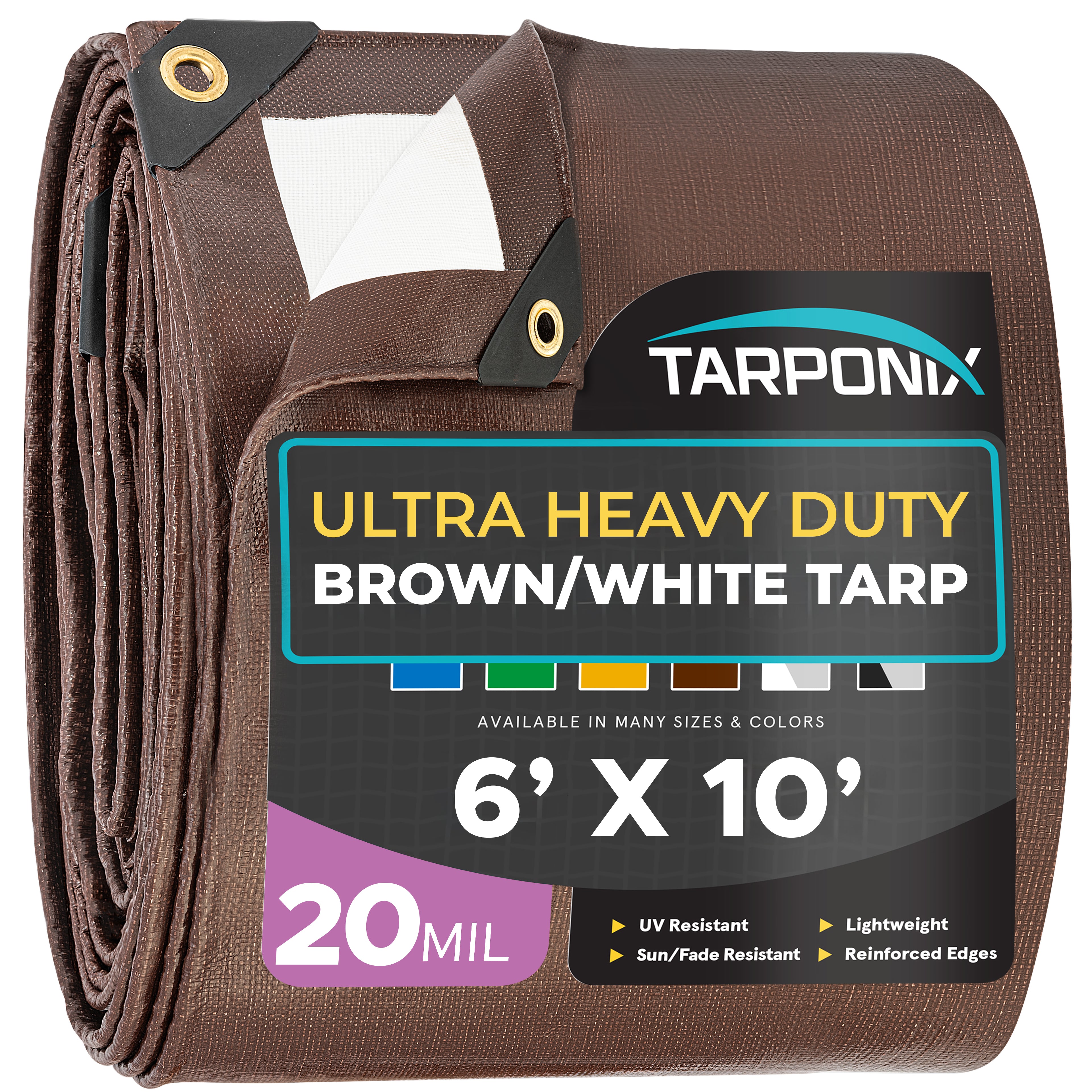 Tarponix - 20 Mil Brown/White Ultra Heavy Duty Poly Tarp