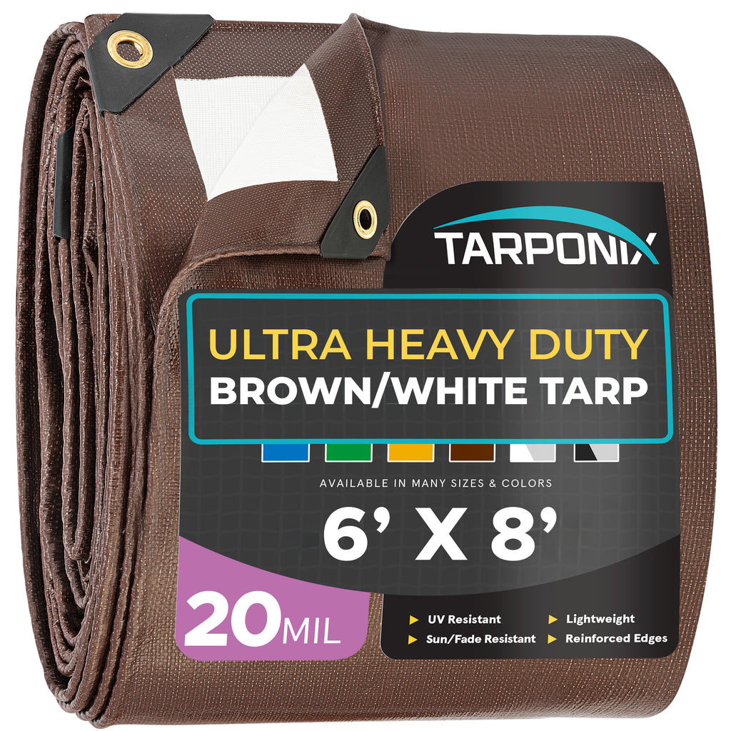 Tarponix - 20 Mil Brown/White Ultra Heavy Duty Poly Tarp