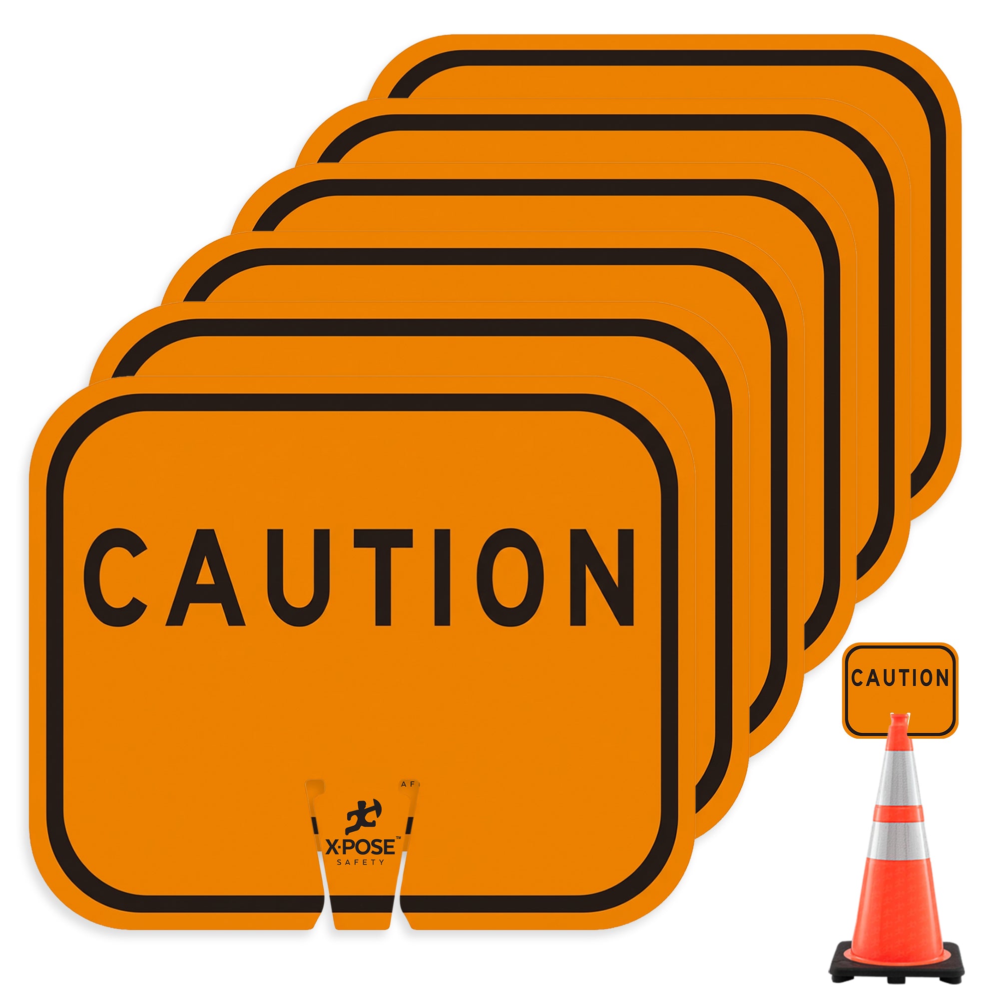Caution Clip-On Sign For Traffic Cone 12" x 10"