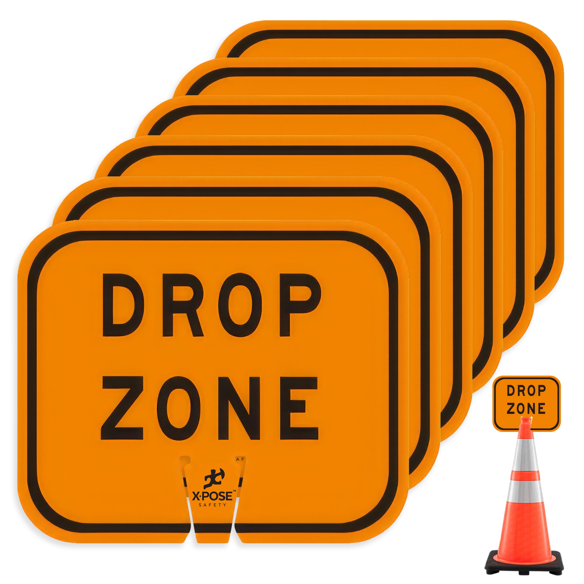 Drop Zone Clip-On Sign For Traffic Cone 12" x 10"