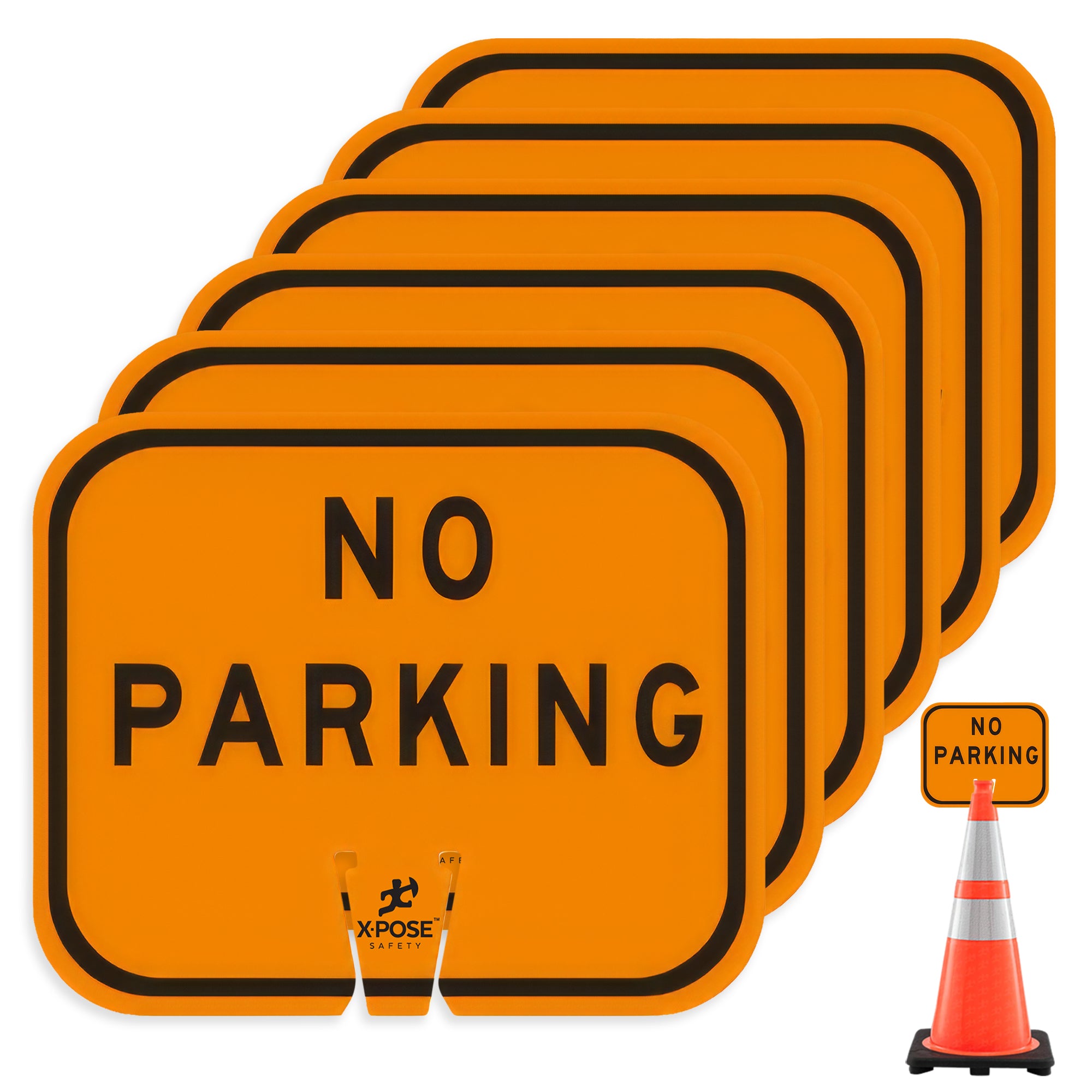 No Parking Clip-On Sign For Traffic Cone 12" x 10"