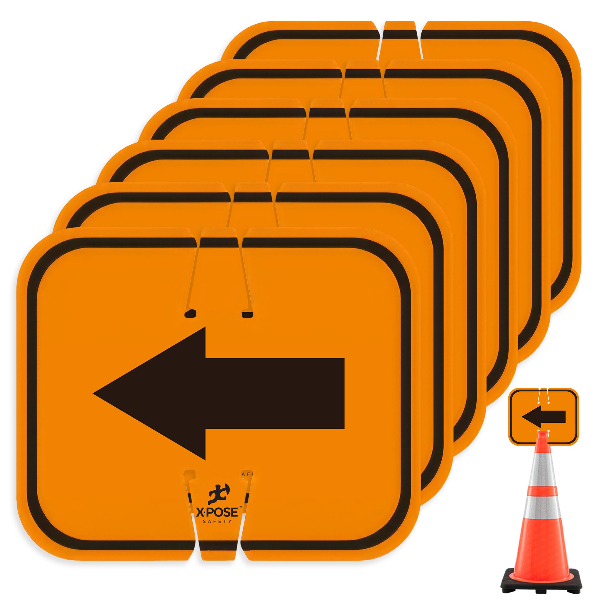 Reversible Arrow Clip-On Sign For Traffic Cone 12" x 10"