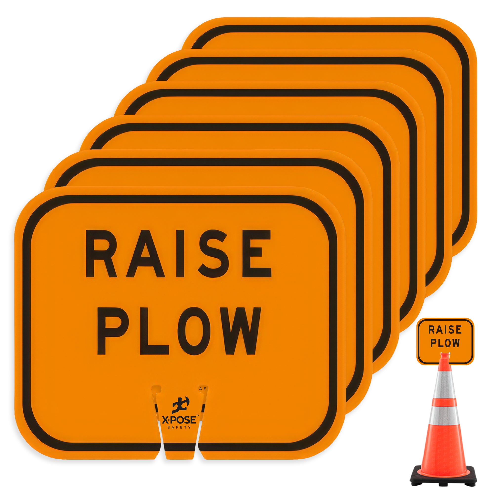 Raise Plow Clip-On Sign For Traffic Cone 12" x 10"