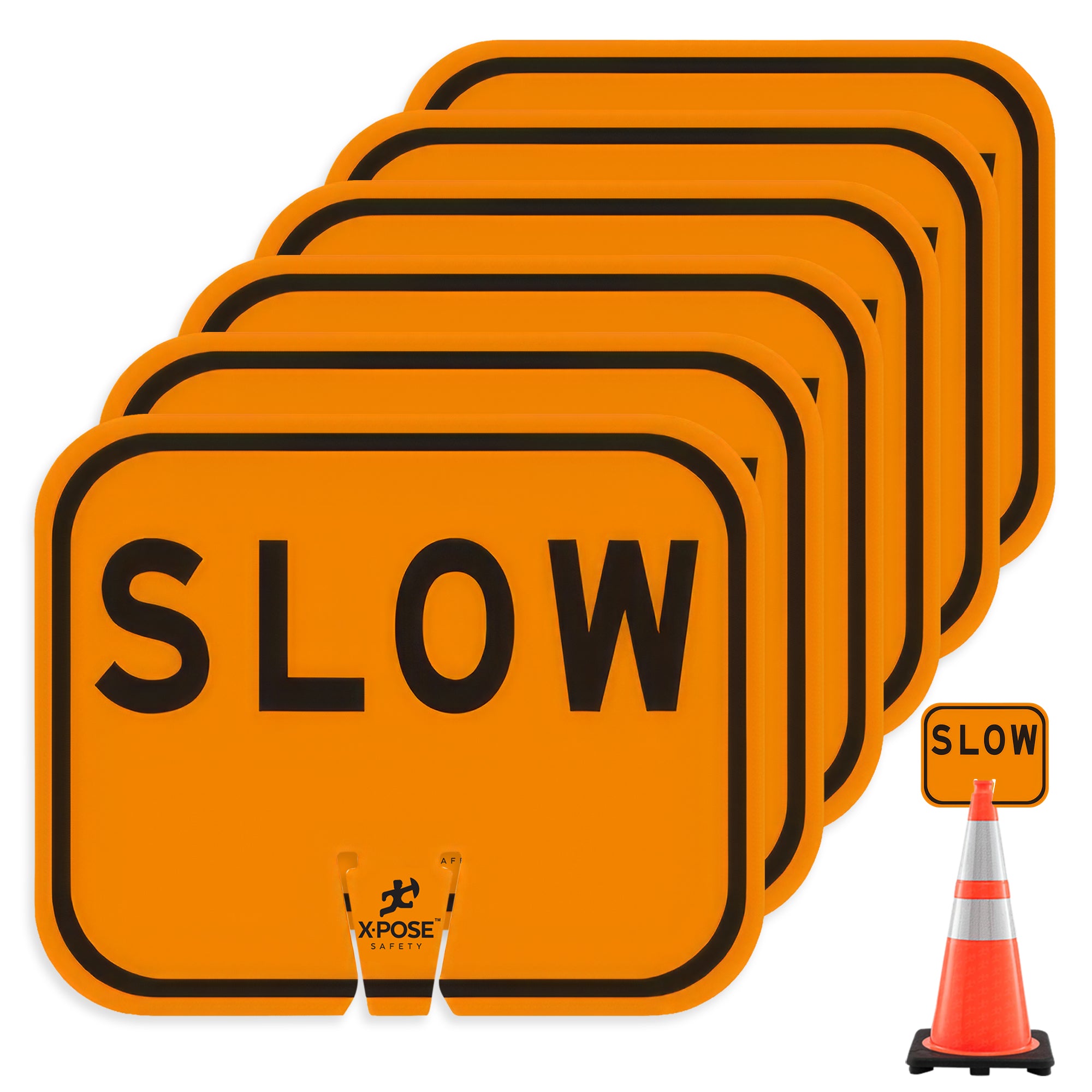 Slow Clip-On Sign For Traffic Cone 12" x 10"