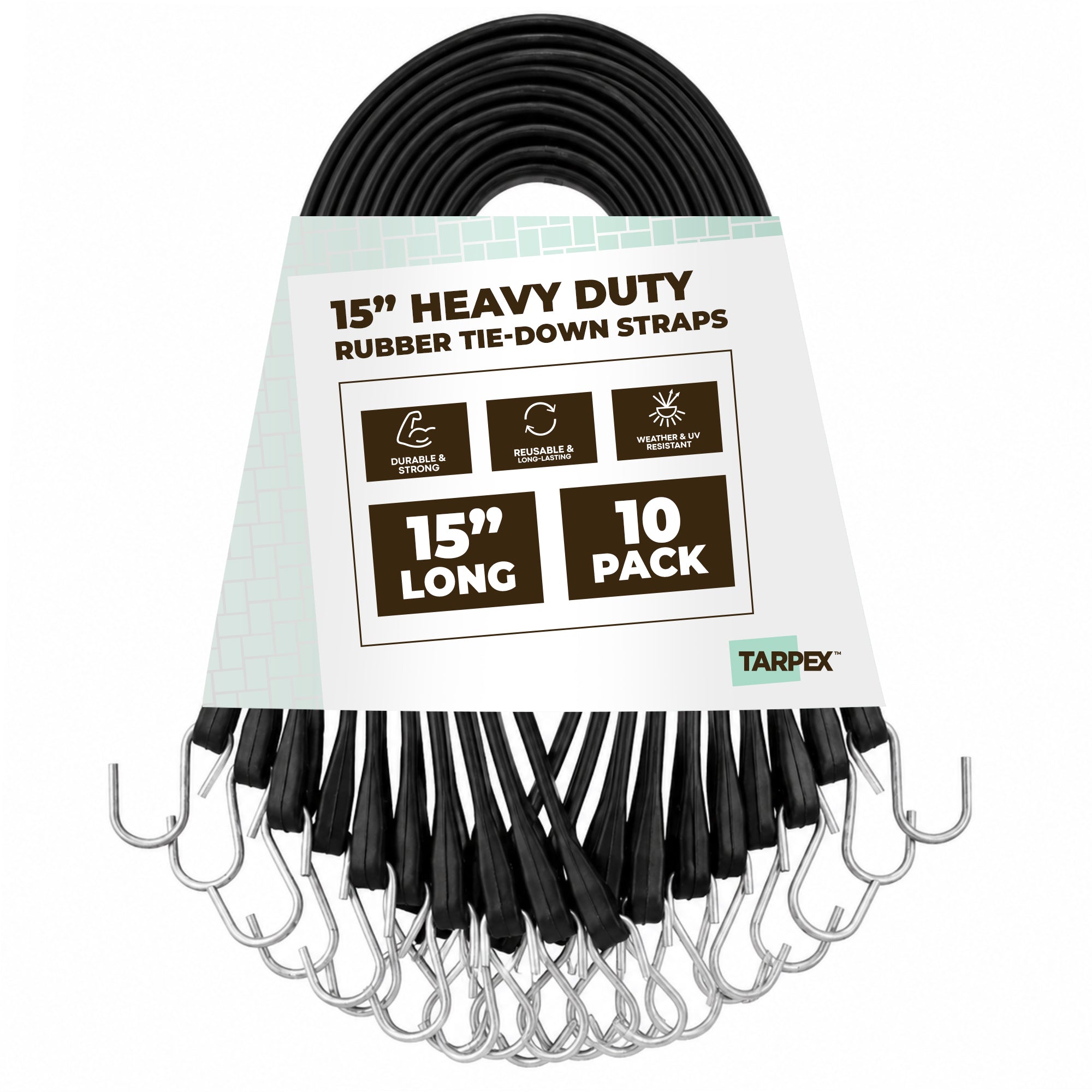 TARPEX - Rubber Tie Down With Hooks