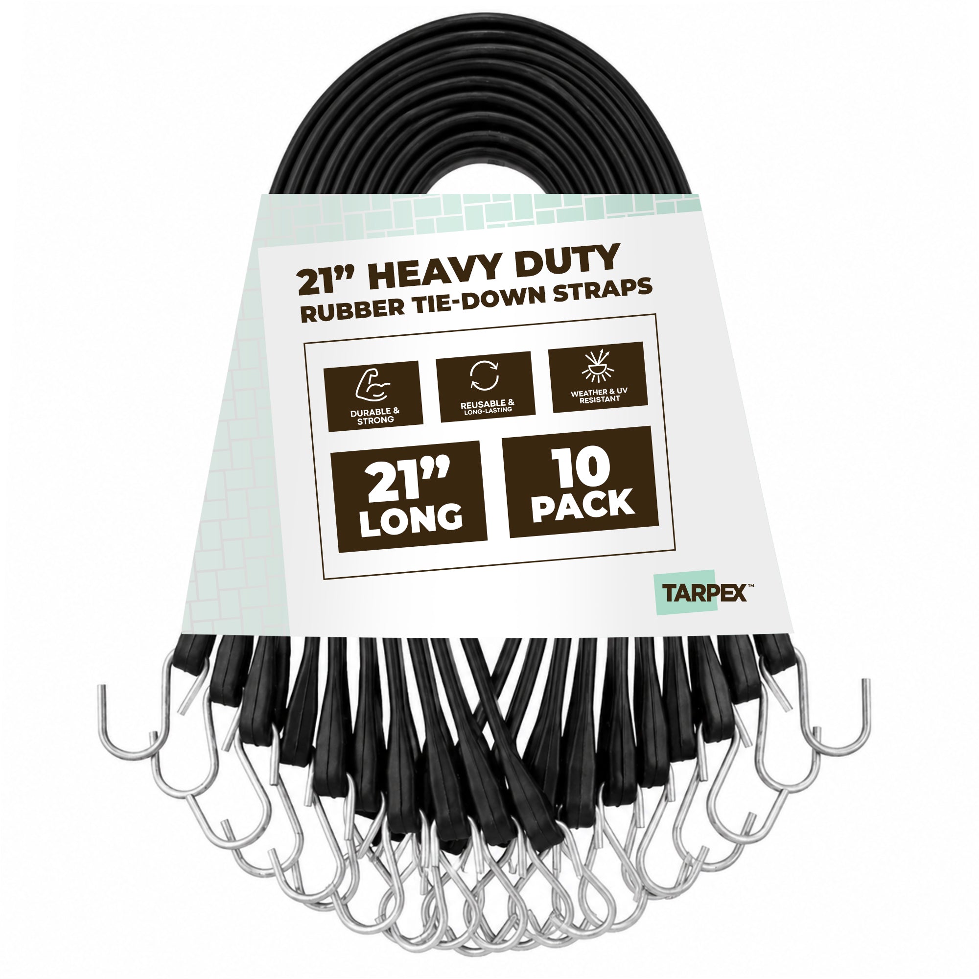 TARPEX - Rubber Tie Down With Hooks