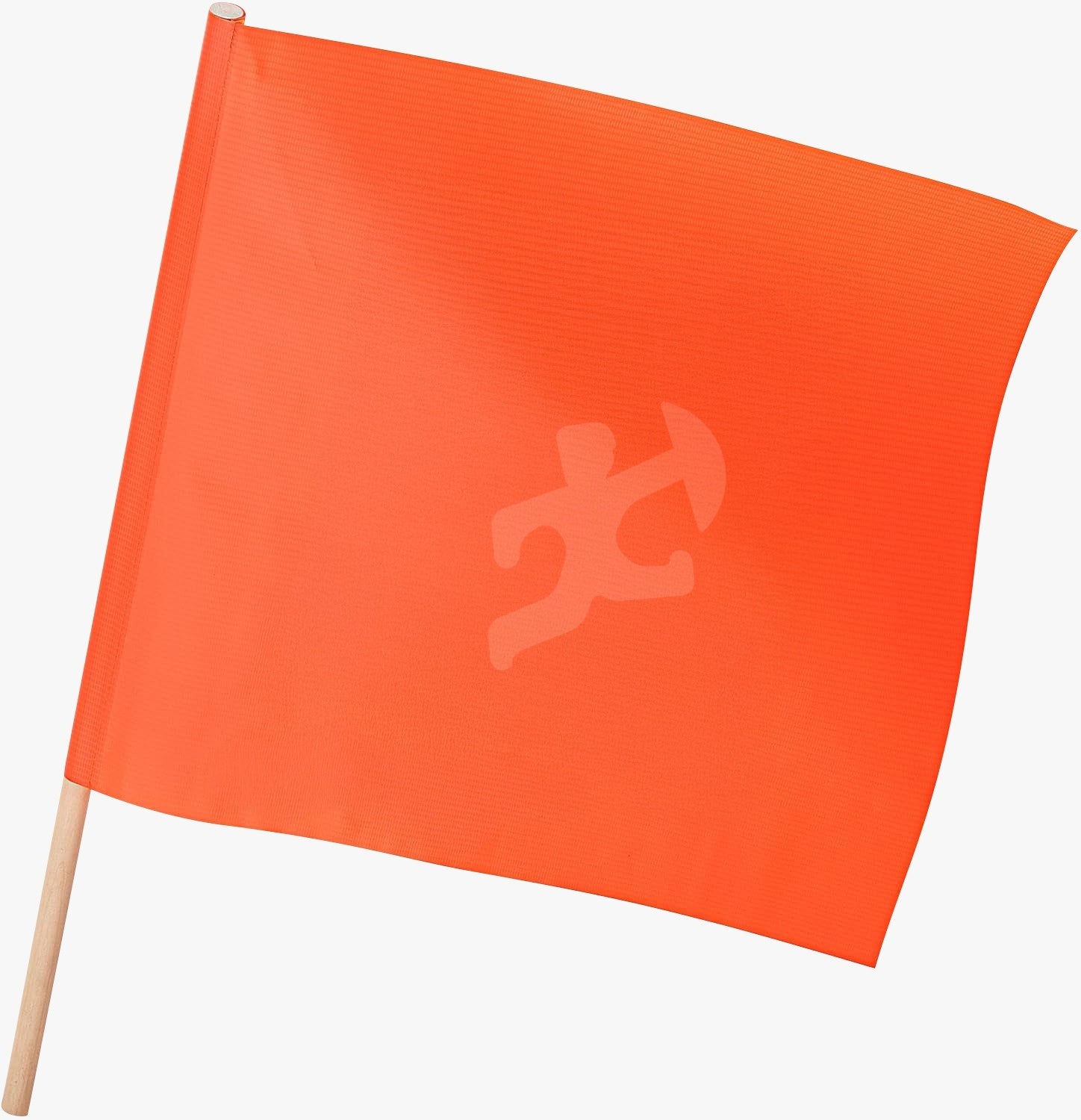 Vinyl Safety Flags 18" x 18" With 28" Wooden Staff