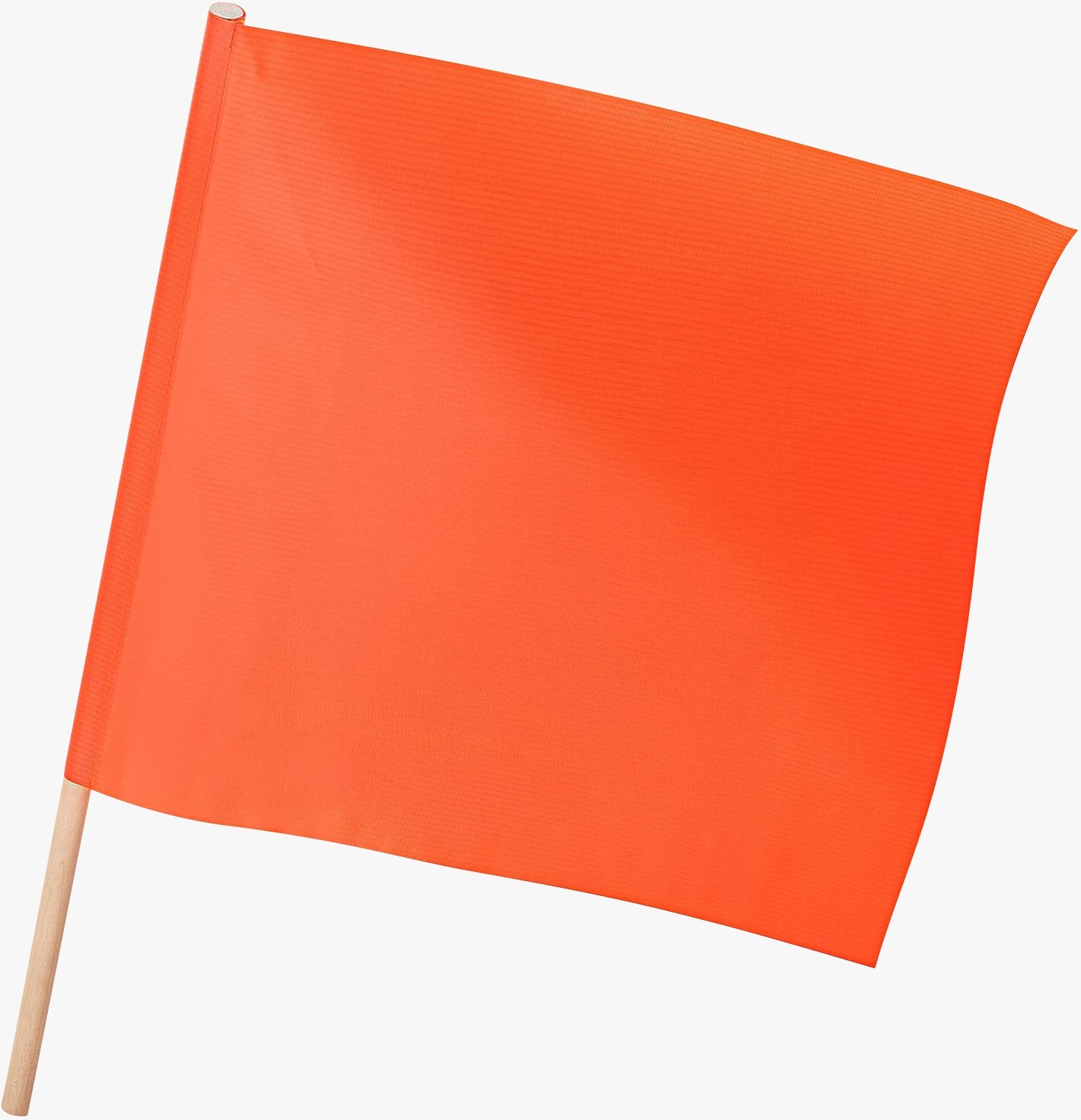 Orange Vinyl Safety Flags 18" x 18" With 28" Wooden Staff